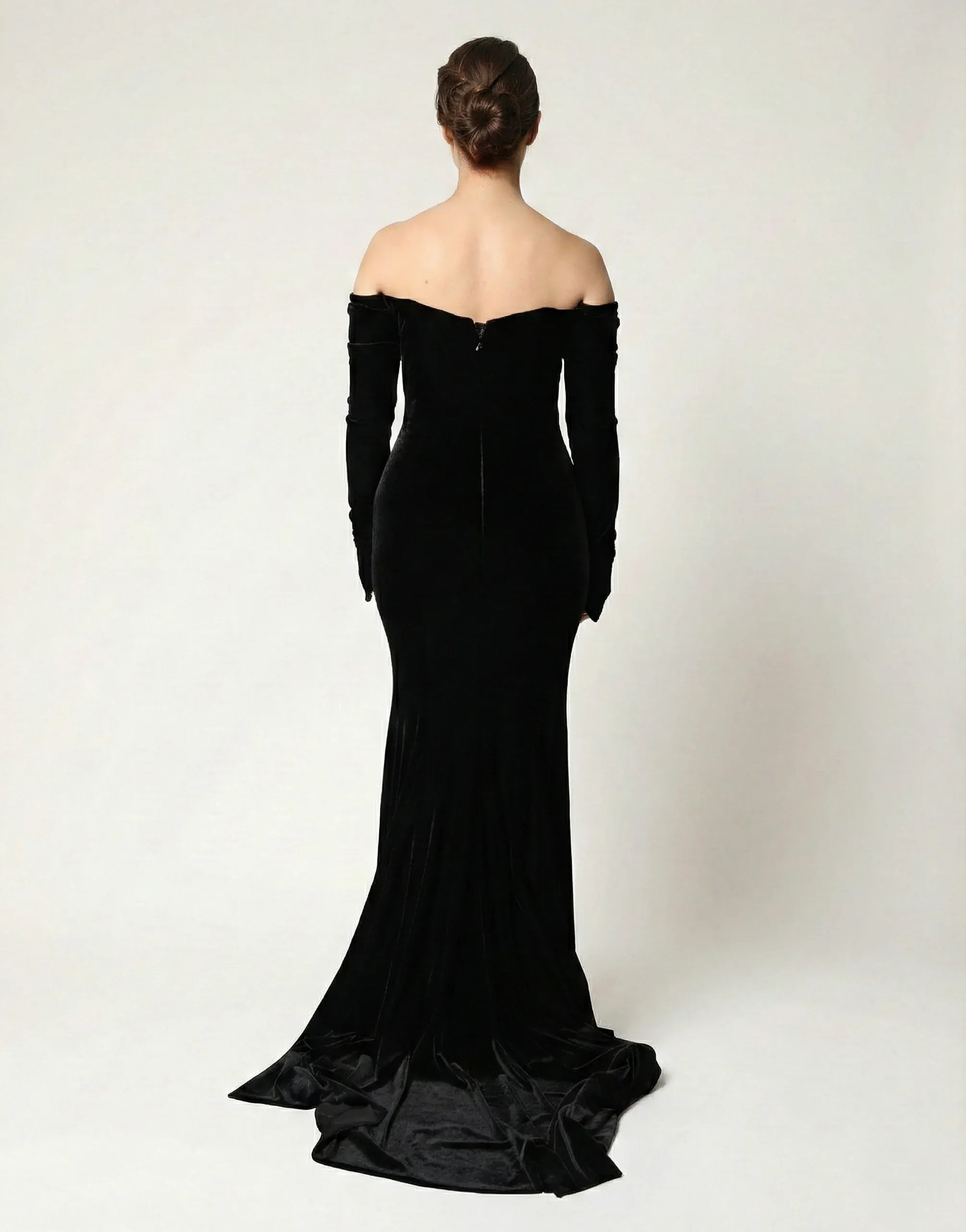 Dolce & Gabbana Off-Shoulder Black Velvet Gown