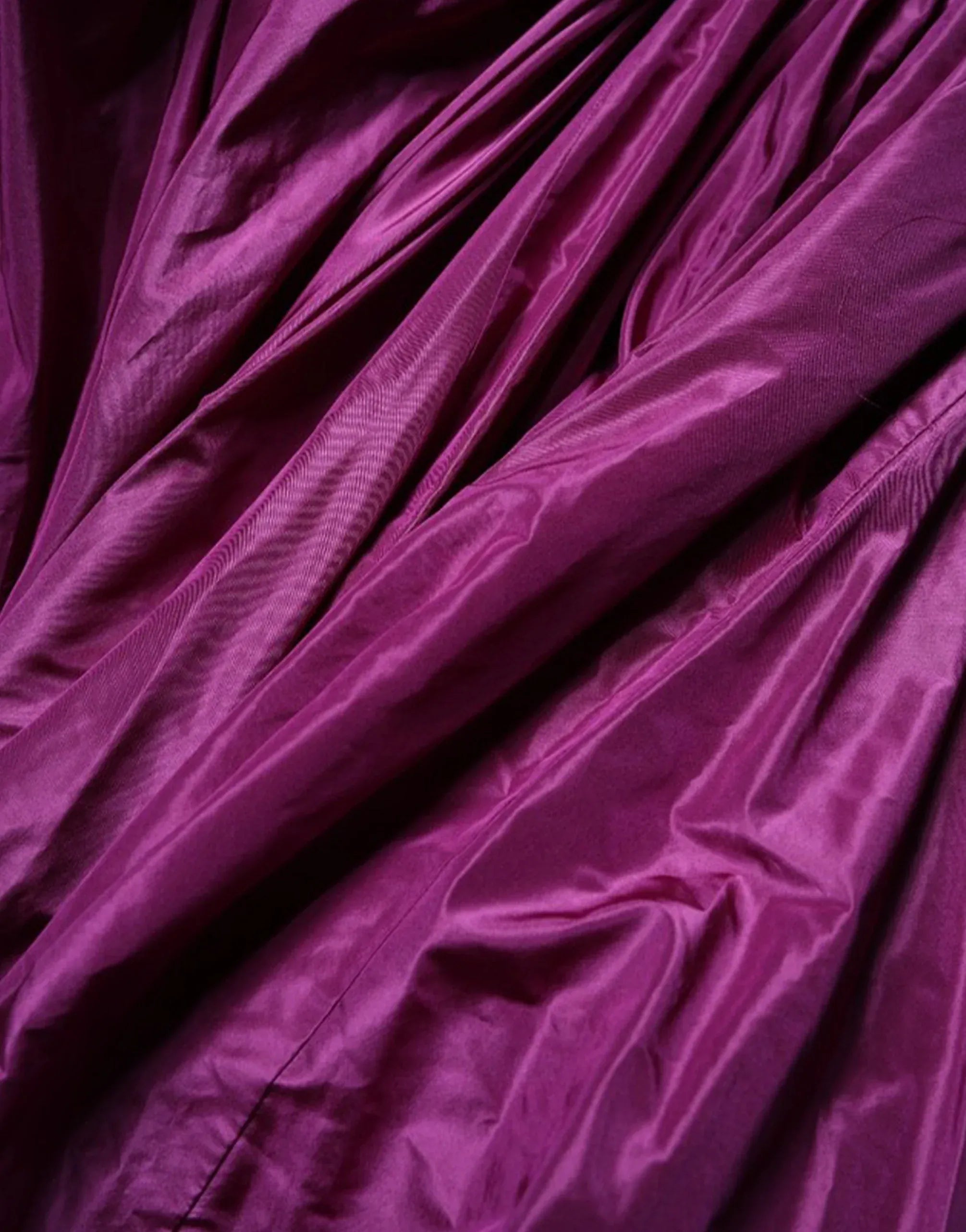 Dolce & Gabbana Off-Shoulder Silk Taffeta High-Low Ball Gown