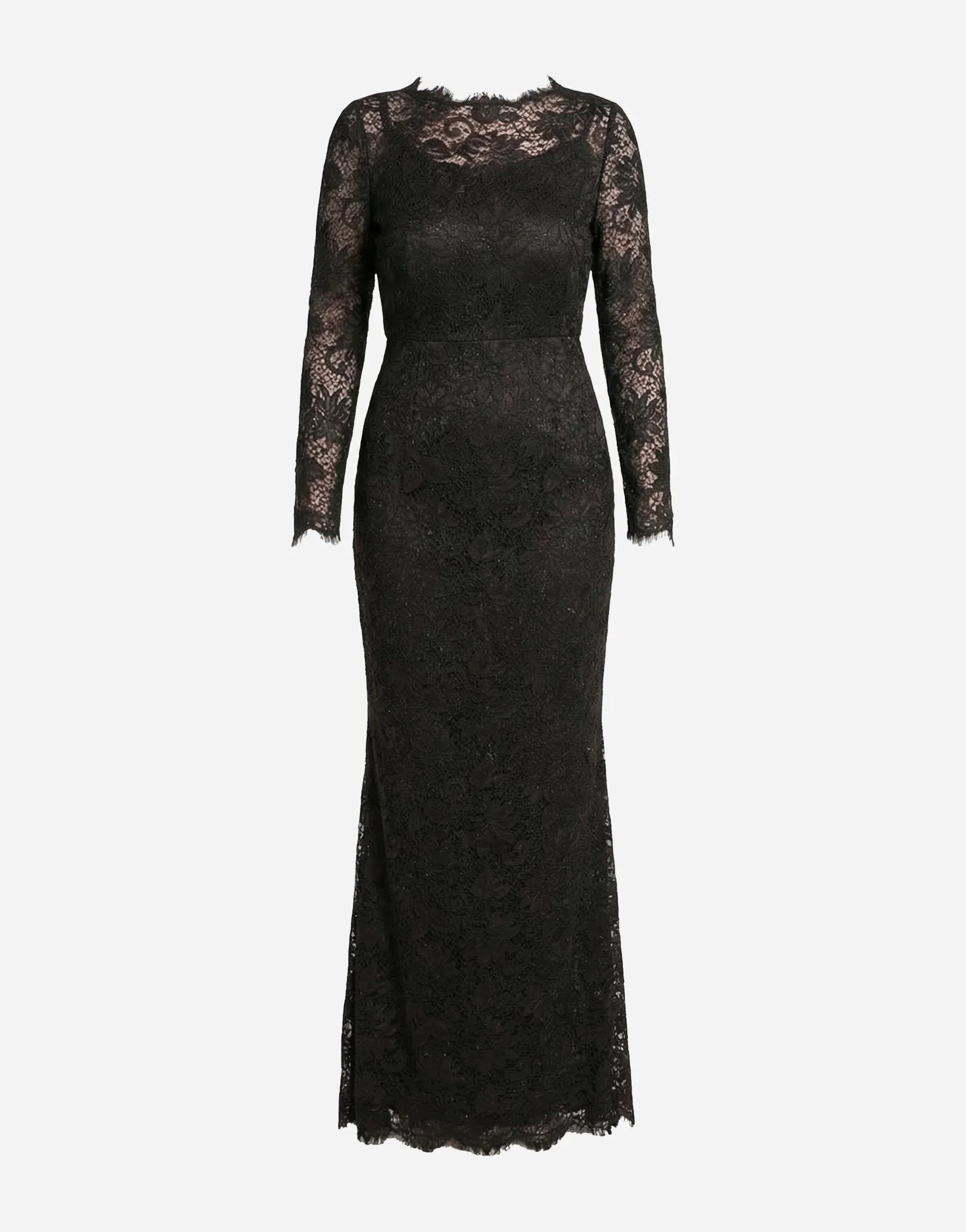 Dolce & Gabbana Open Back Lace Maxi Dress