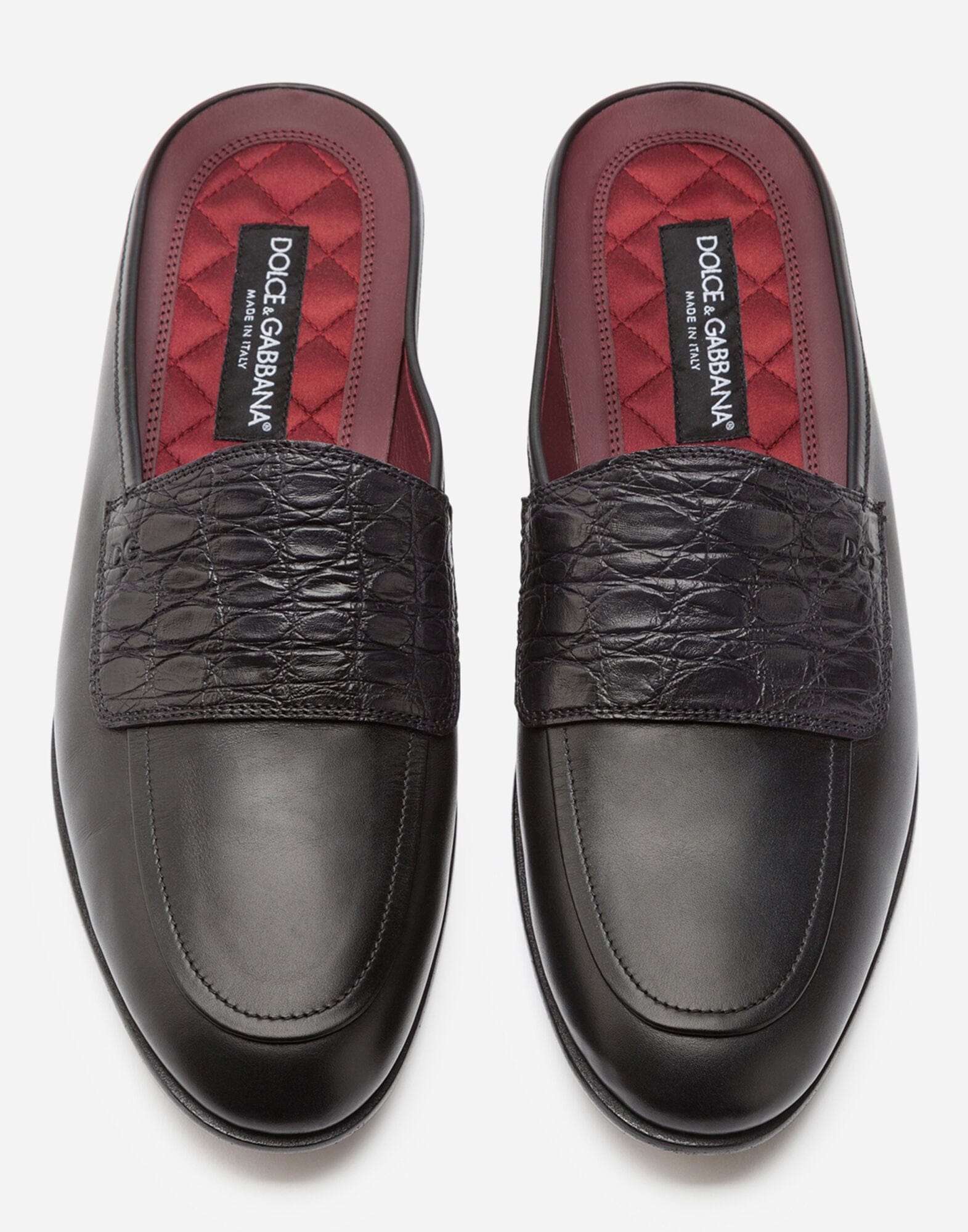 Dolce & Gabbana Open-Back Leather Slippers