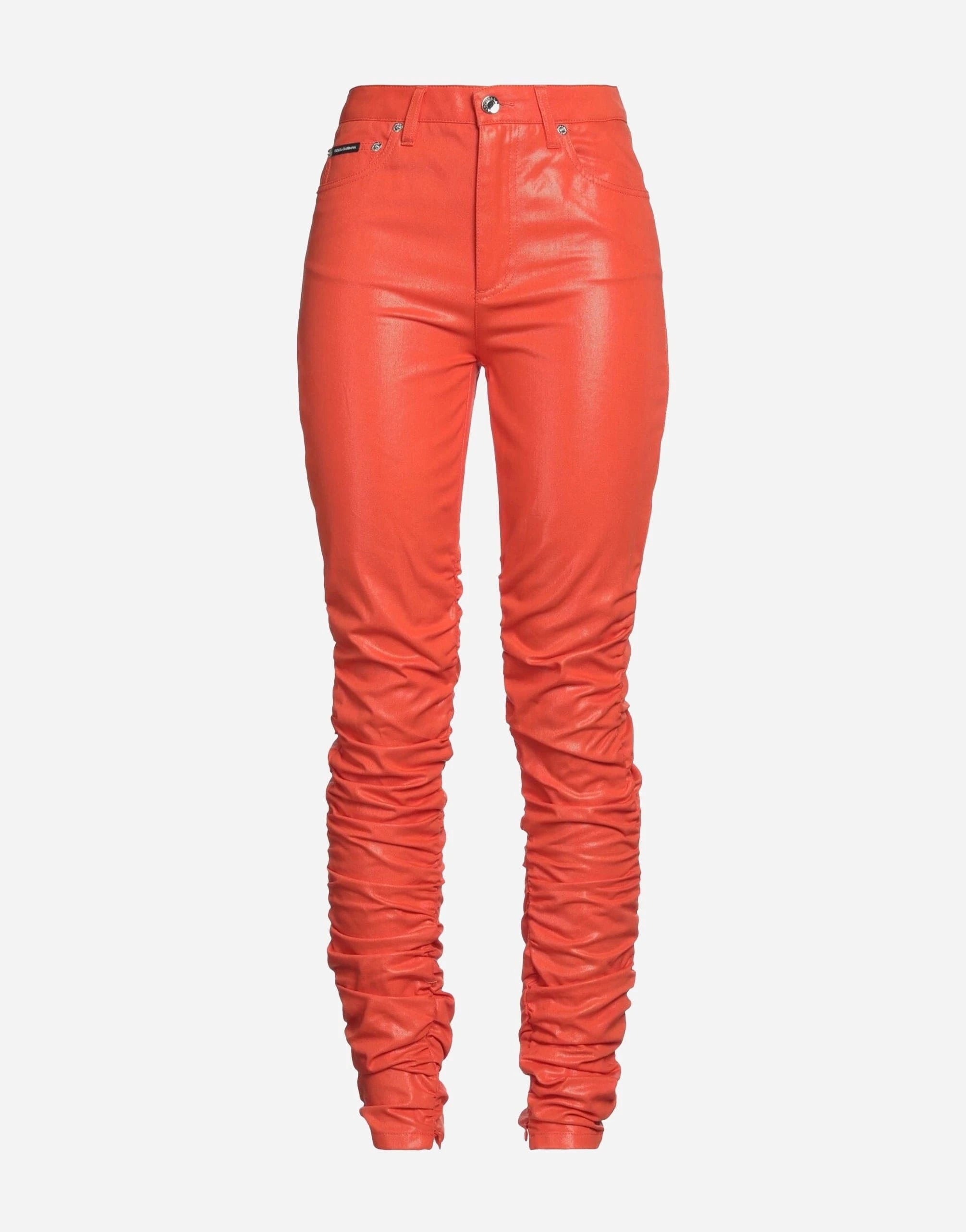 Dolce & Gabbana Orange Coated-Cotton Trousers