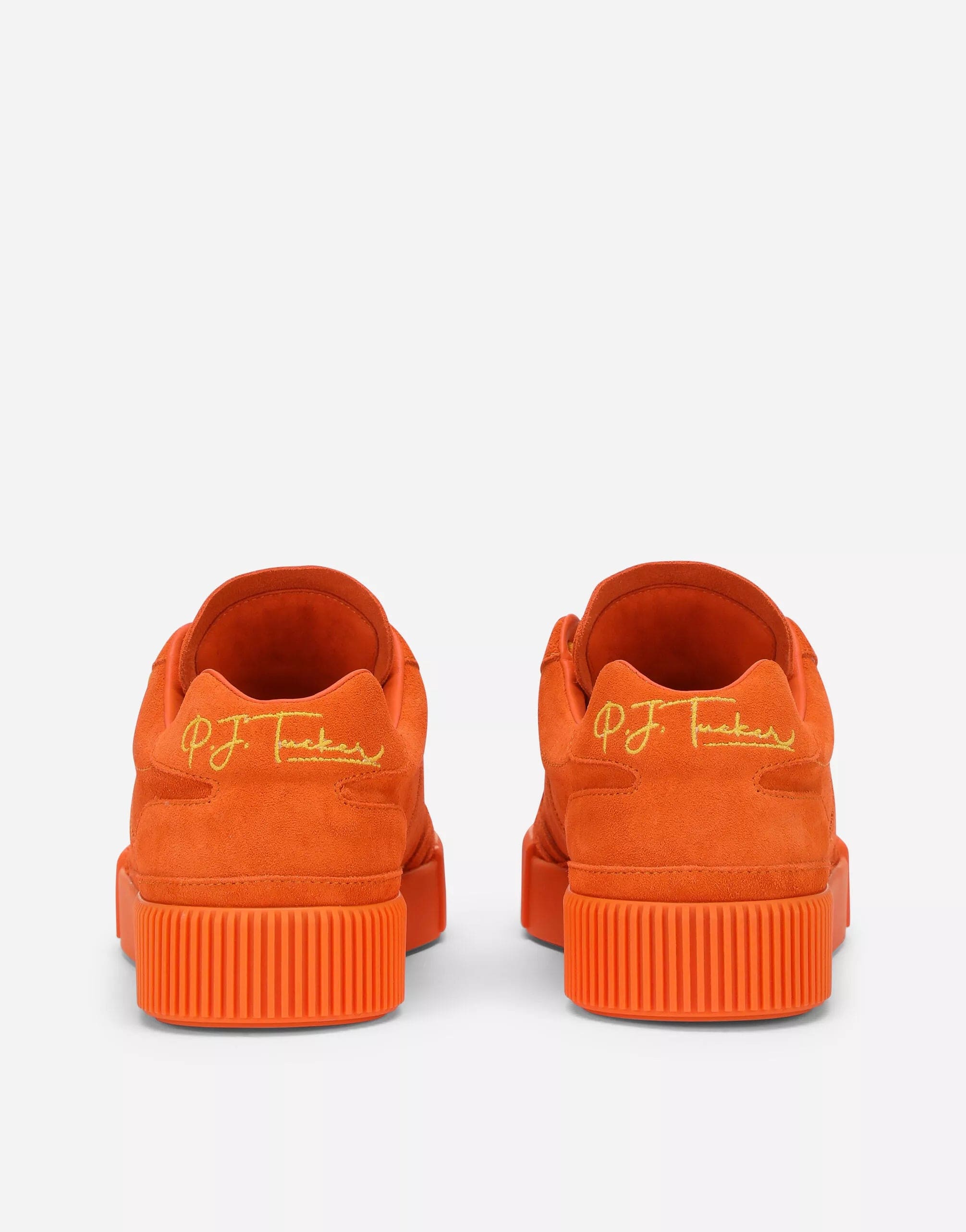 Dolce & Gabbana Orange Leather P.j. Tucker Sneakers Shoes