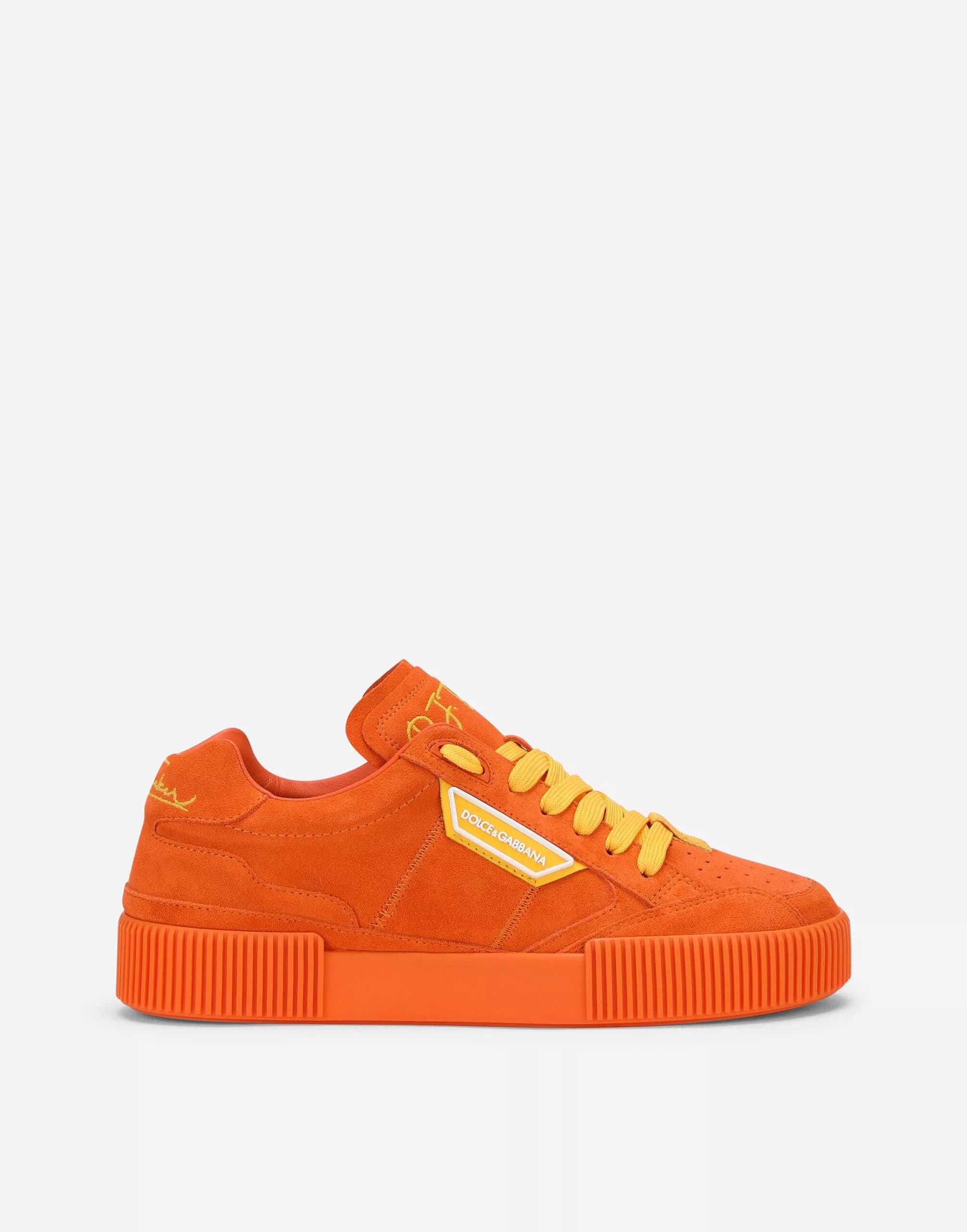 Dolce & Gabbana Orange Leather P.j. Tucker Sneakers Shoes