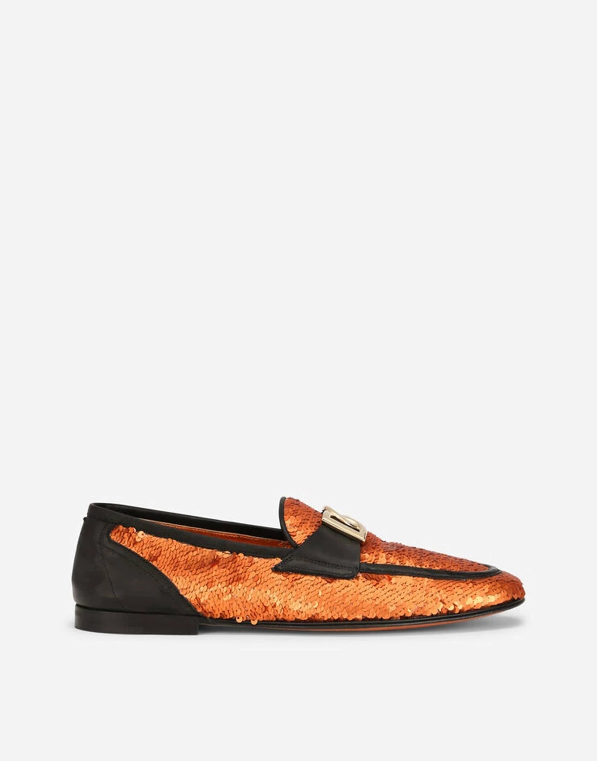 Dolce & Gabbana Orange Sequined Ariosto Slippers
