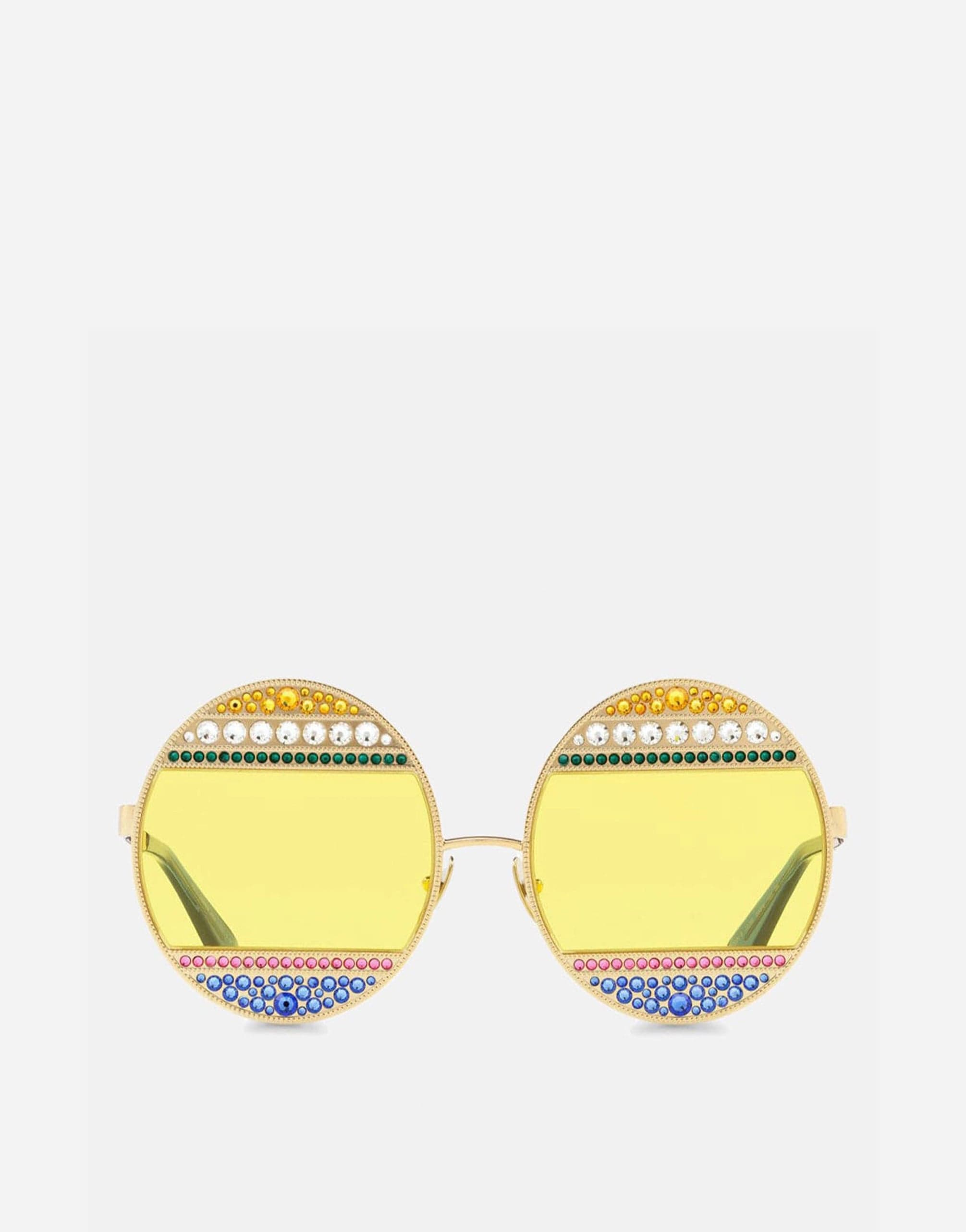 Dolce & Gabbana Oval Crystal Embellished Sunglasses