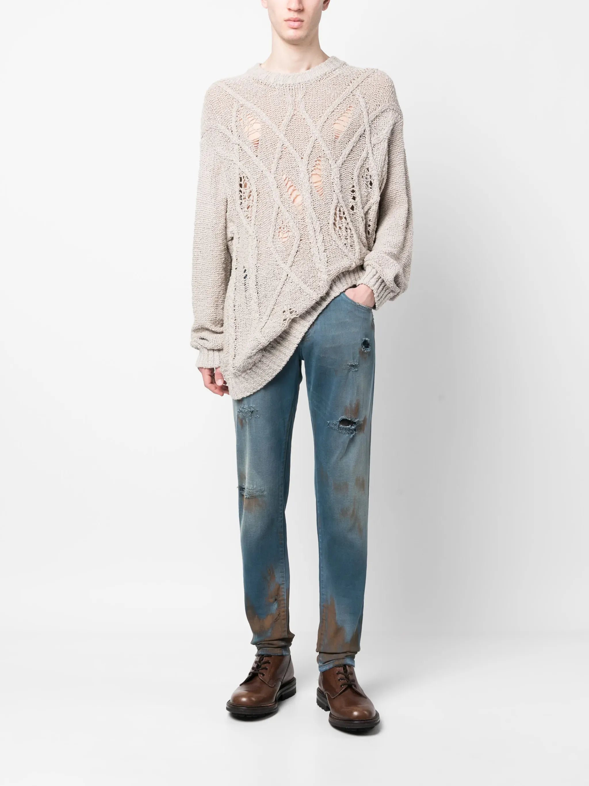 Dolce & Gabbana Overdyed Stretch Denim Skinny Jeans - alternate view