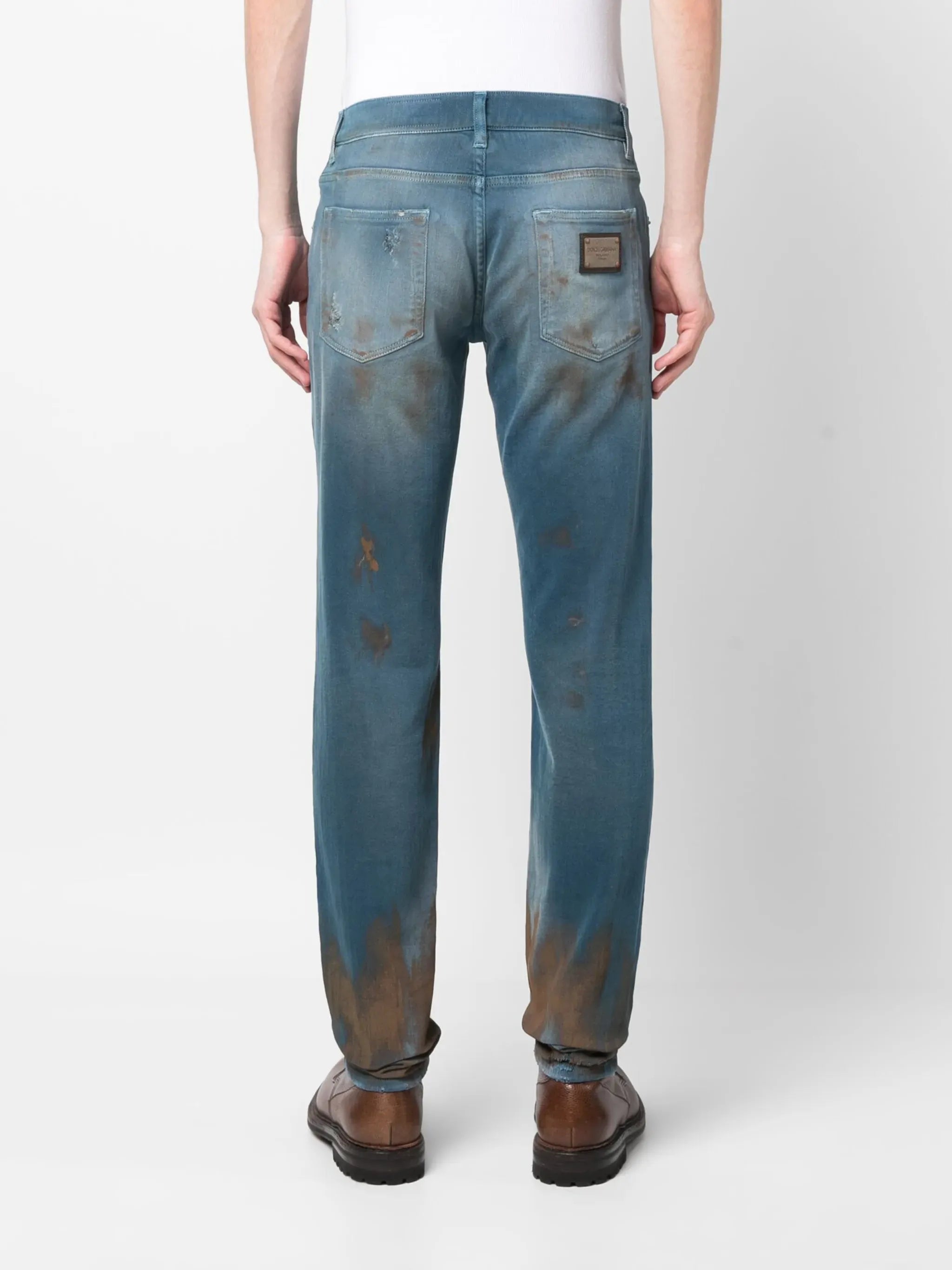 Dolce & Gabbana Dolce & Gabbana Overdyed Stretch Denim Skinny Jeans