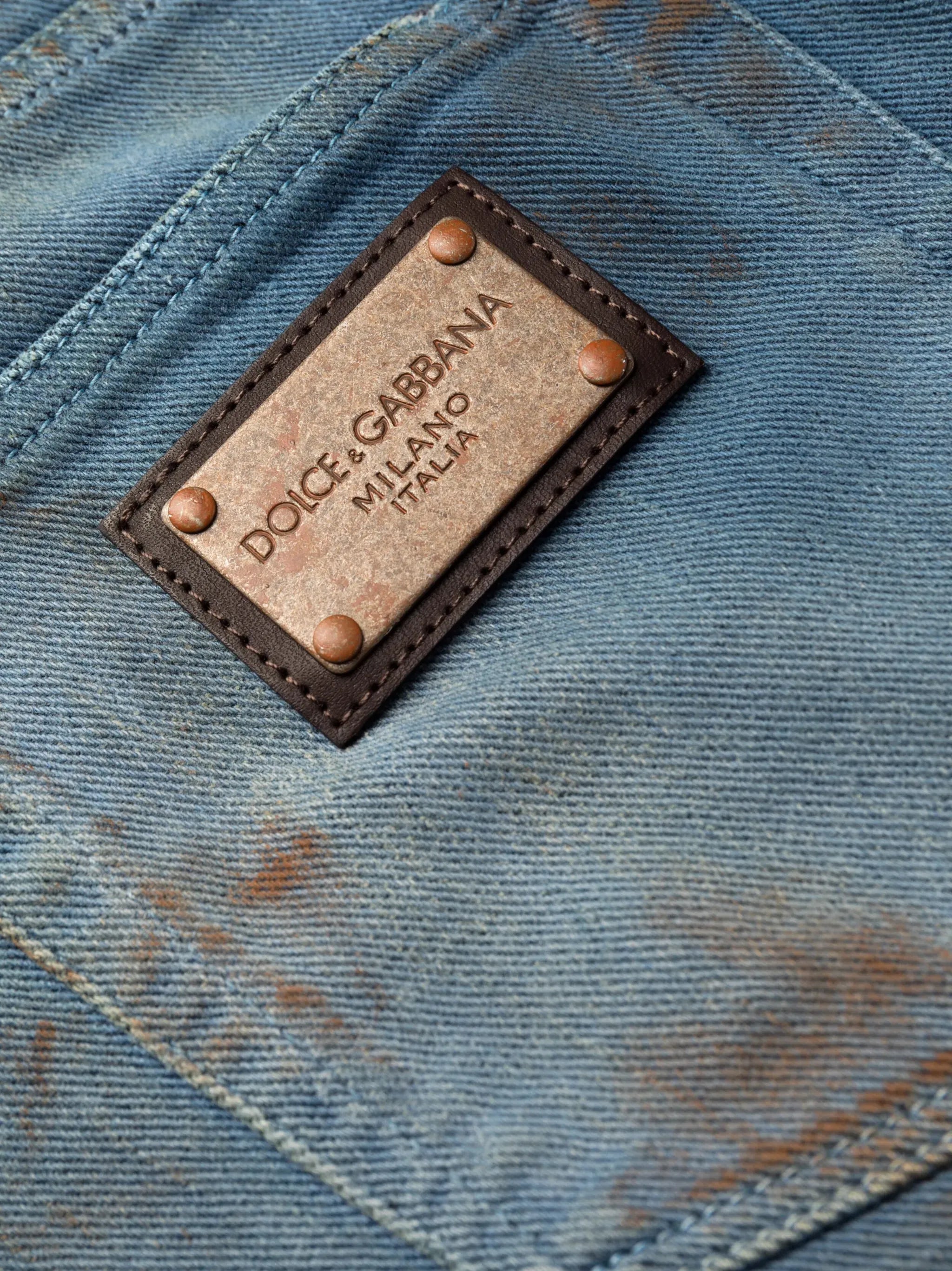 Dolce & Gabbana Dolce & Gabbana Overdyed Stretch Denim Skinny Jeans