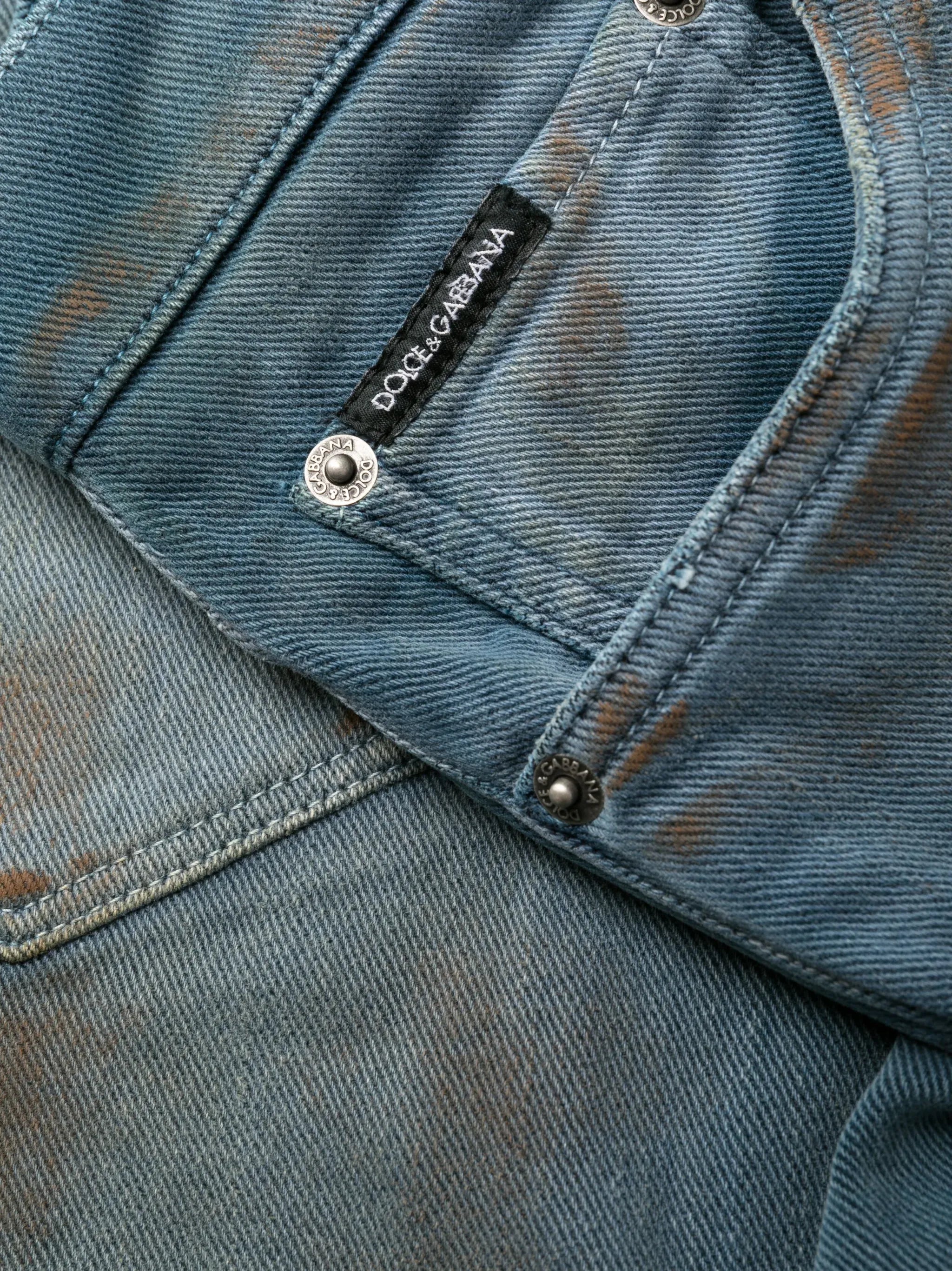 Dolce & Gabbana Dolce & Gabbana Overdyed Stretch Denim Skinny Jeans