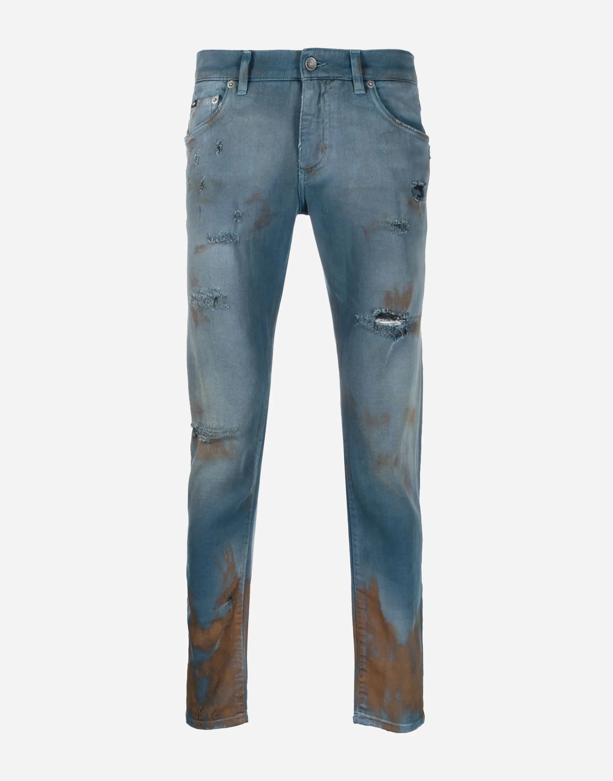 Dolce & Gabbana Dolce & Gabbana Overdyed Stretch Denim Skinny Jeans