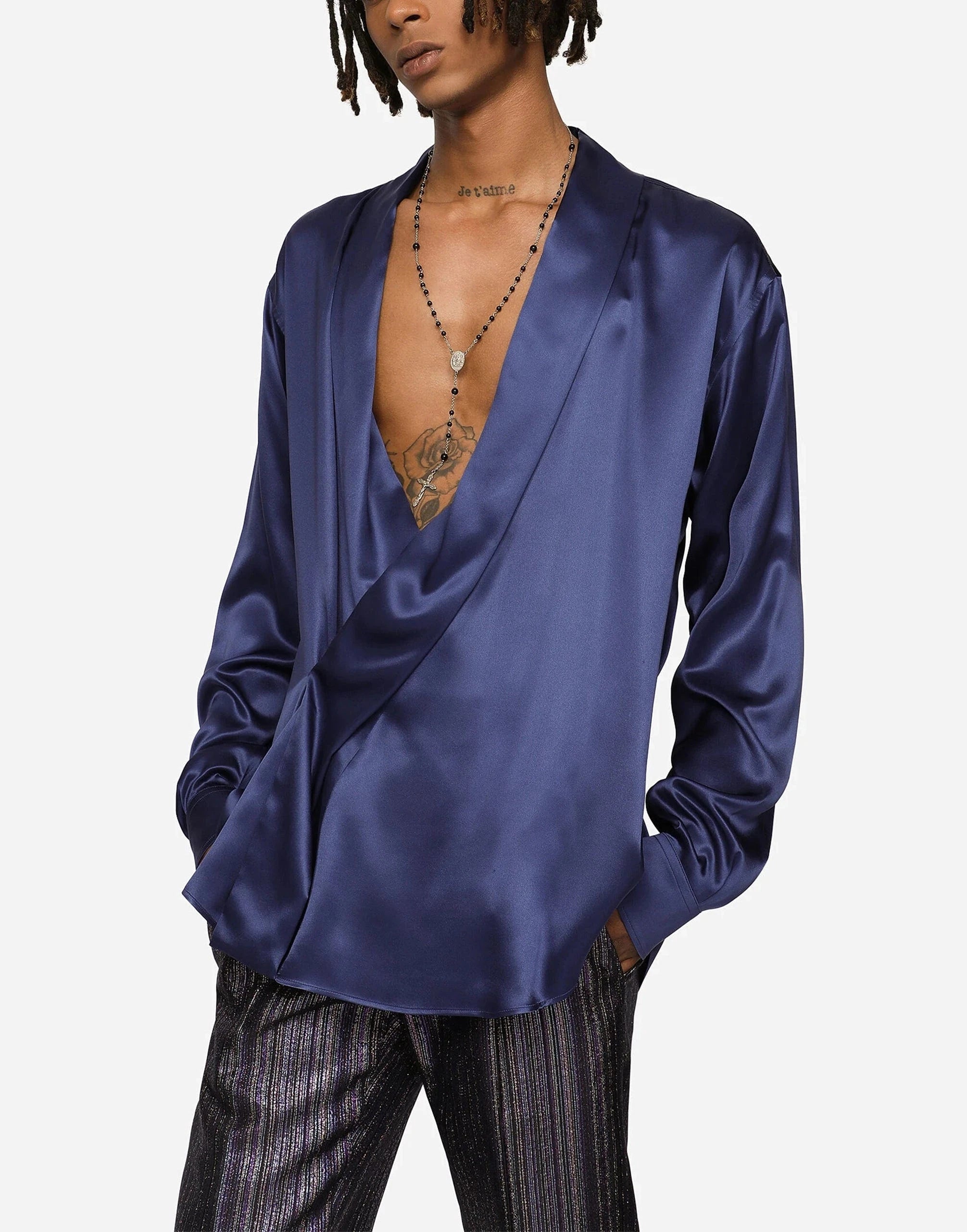 Dolce & Gabbana Oversize Silk Satin Shirt