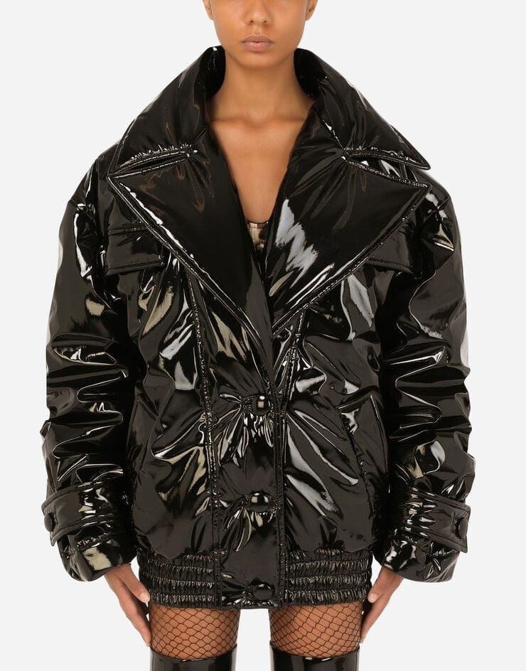 Dolce & Gabbana Padded Patent Leather Jacket