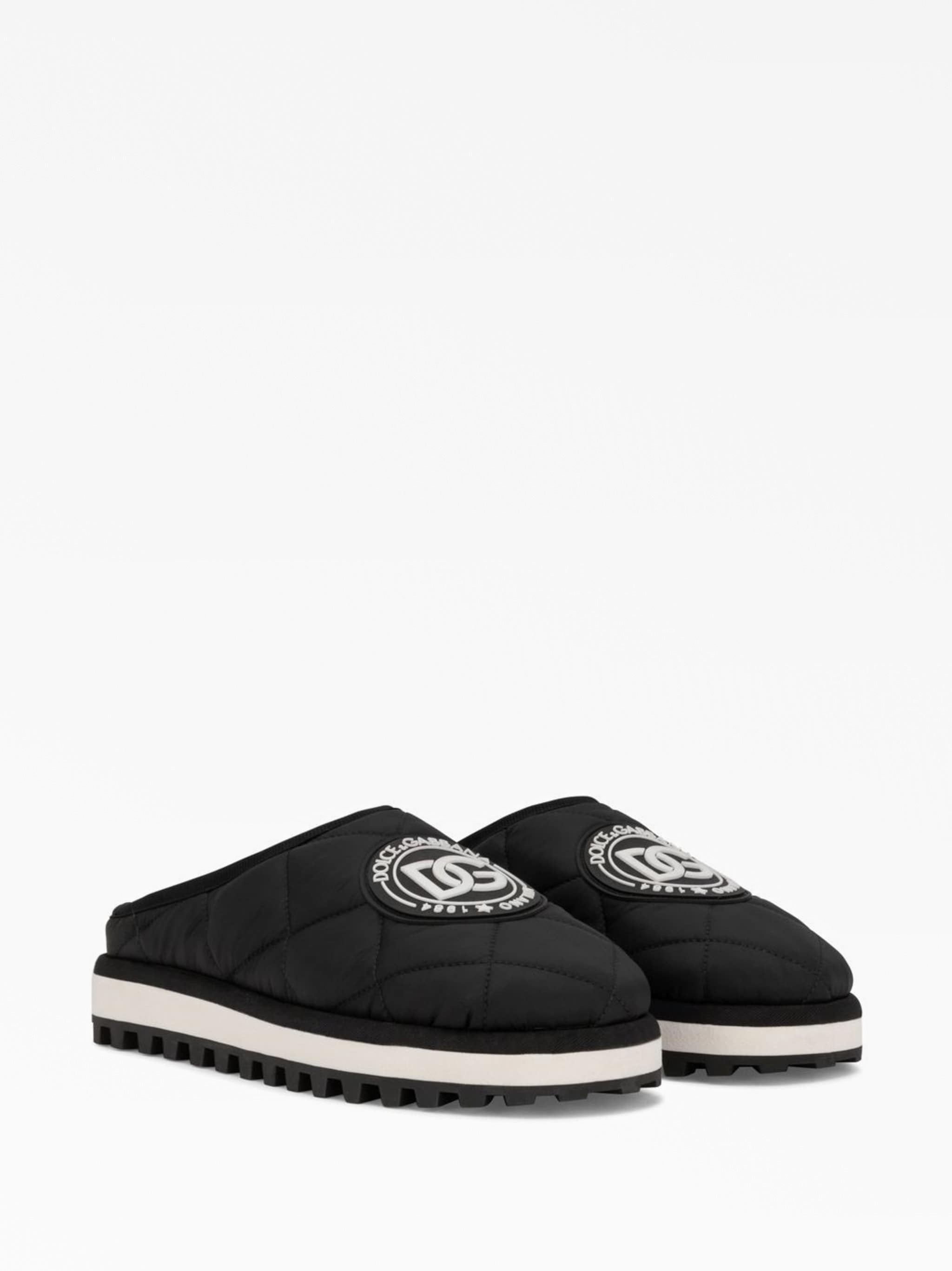 Dolce & Gabbana Padded Quilted Logo Slippers