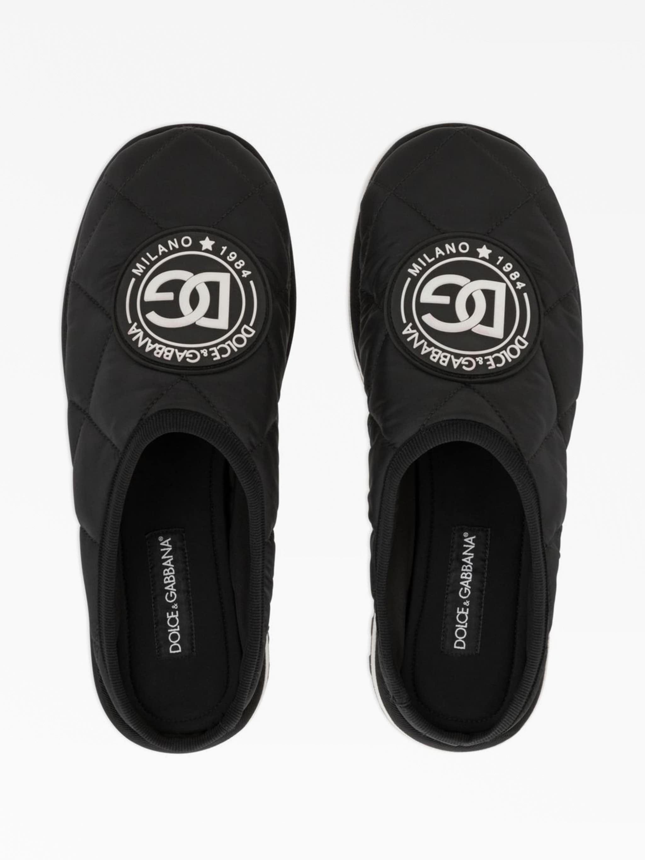 Dolce & Gabbana Padded Quilted Logo Slippers