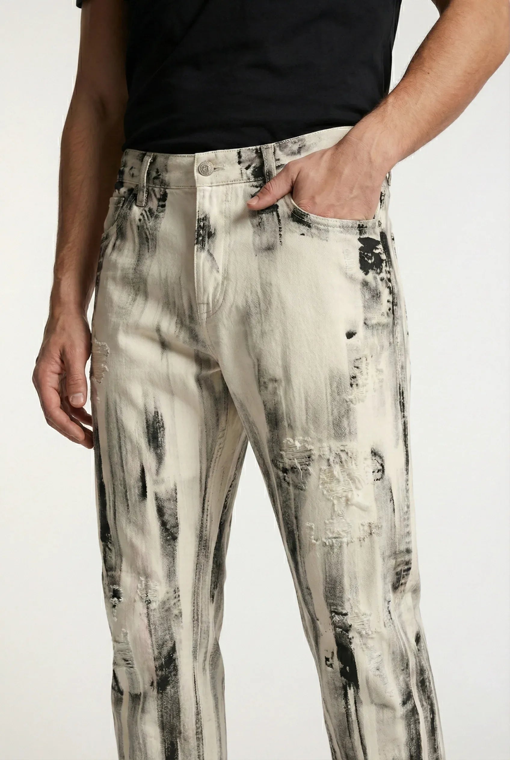 Dolce & Gabbana Paint-Effect Loose-Fit Jeans