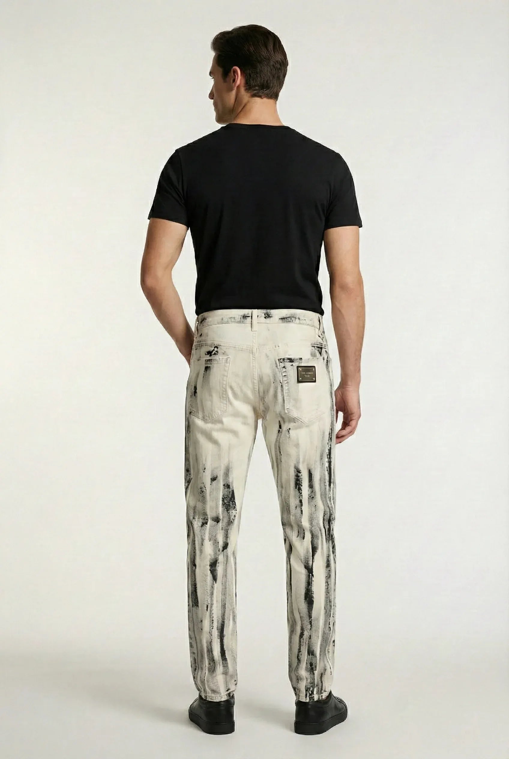 Dolce & Gabbana Paint-Effect Loose-Fit Jeans