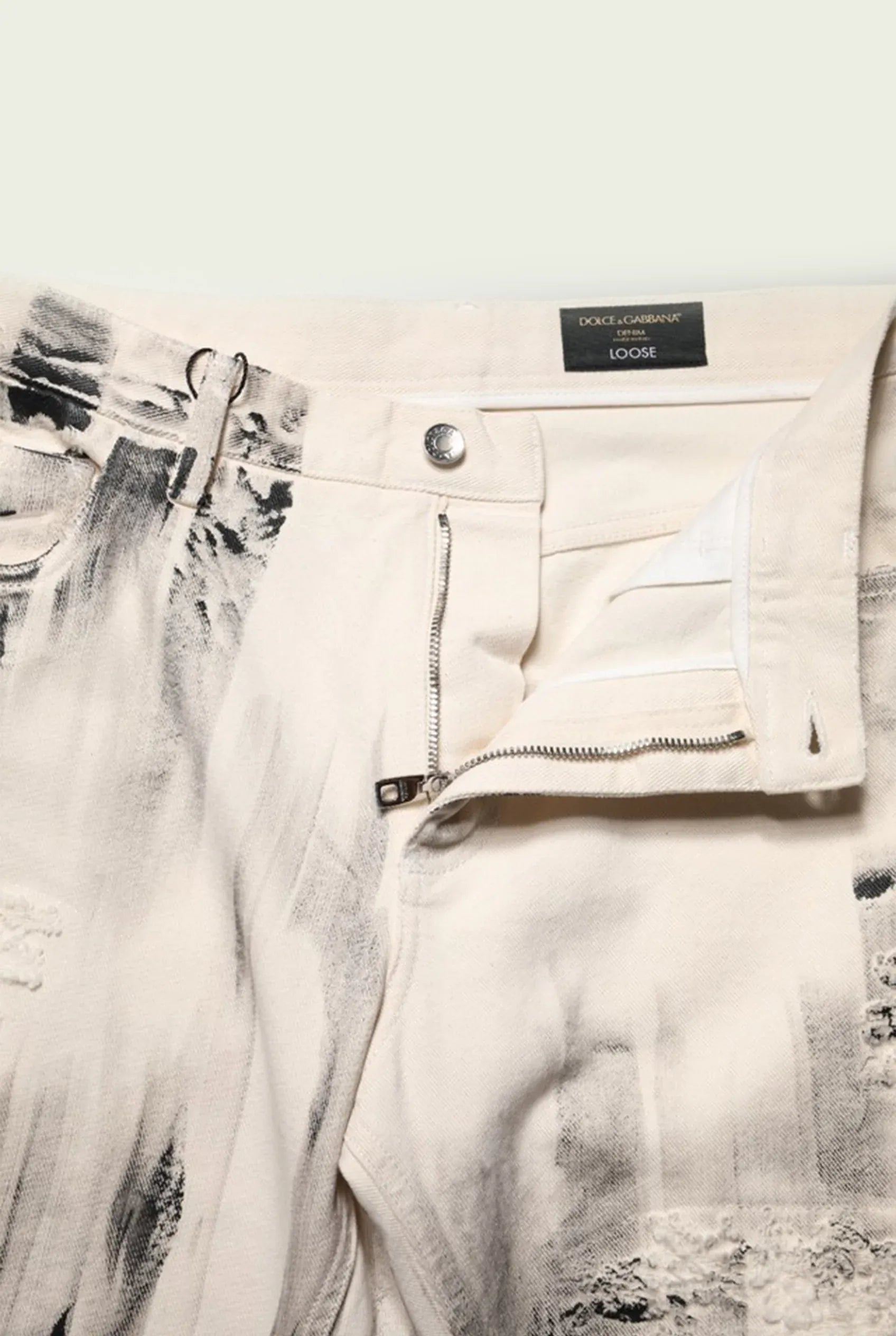 Dolce & Gabbana Paint-Effect Loose-Fit Jeans