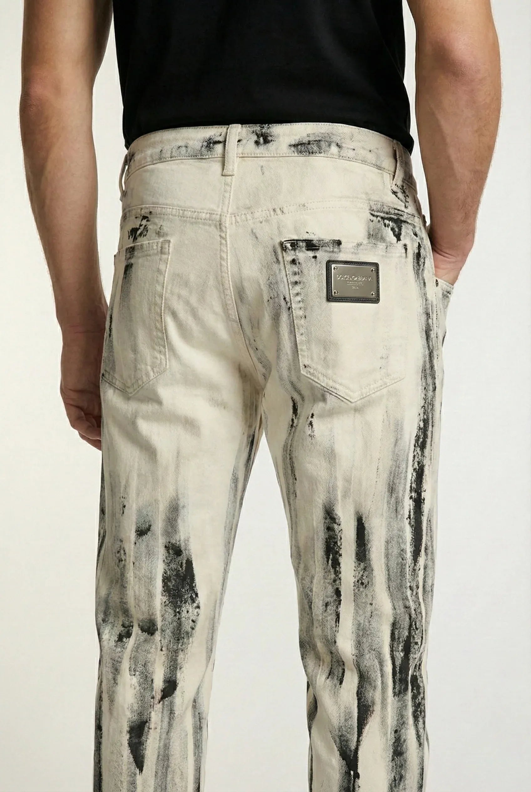 Dolce & Gabbana Paint-Effect Loose-Fit Jeans