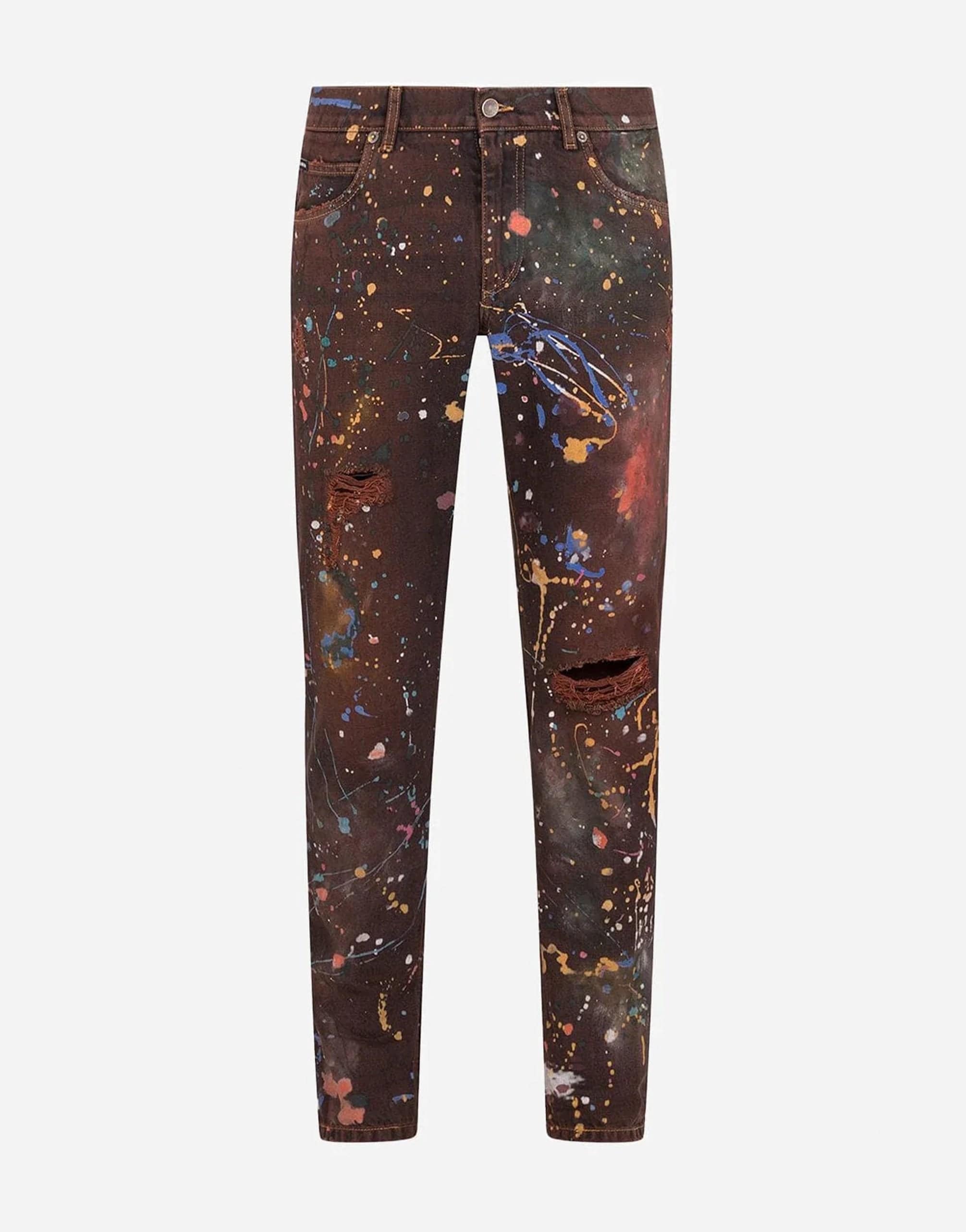 Dolce & Gabbana Paint Splatter-Print Jeans
