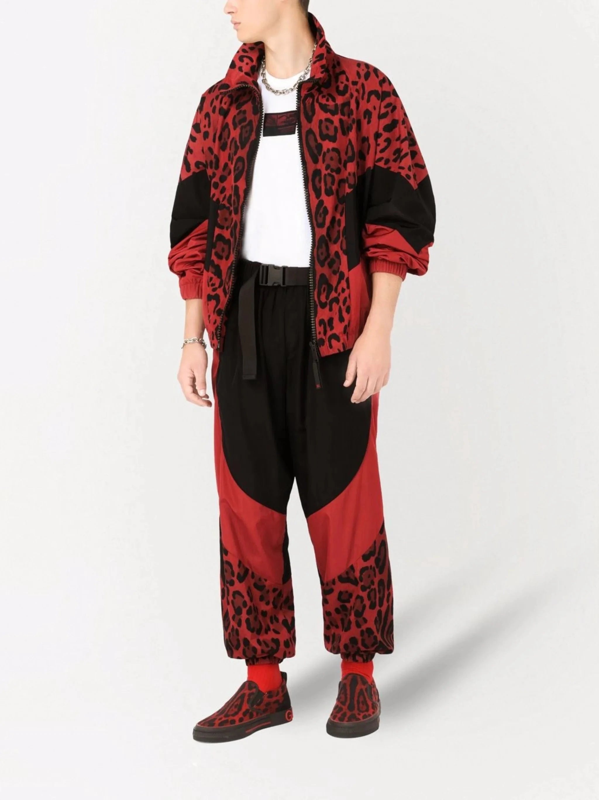 Dolce & Gabbana Panelled Leopard-Print Track Pants