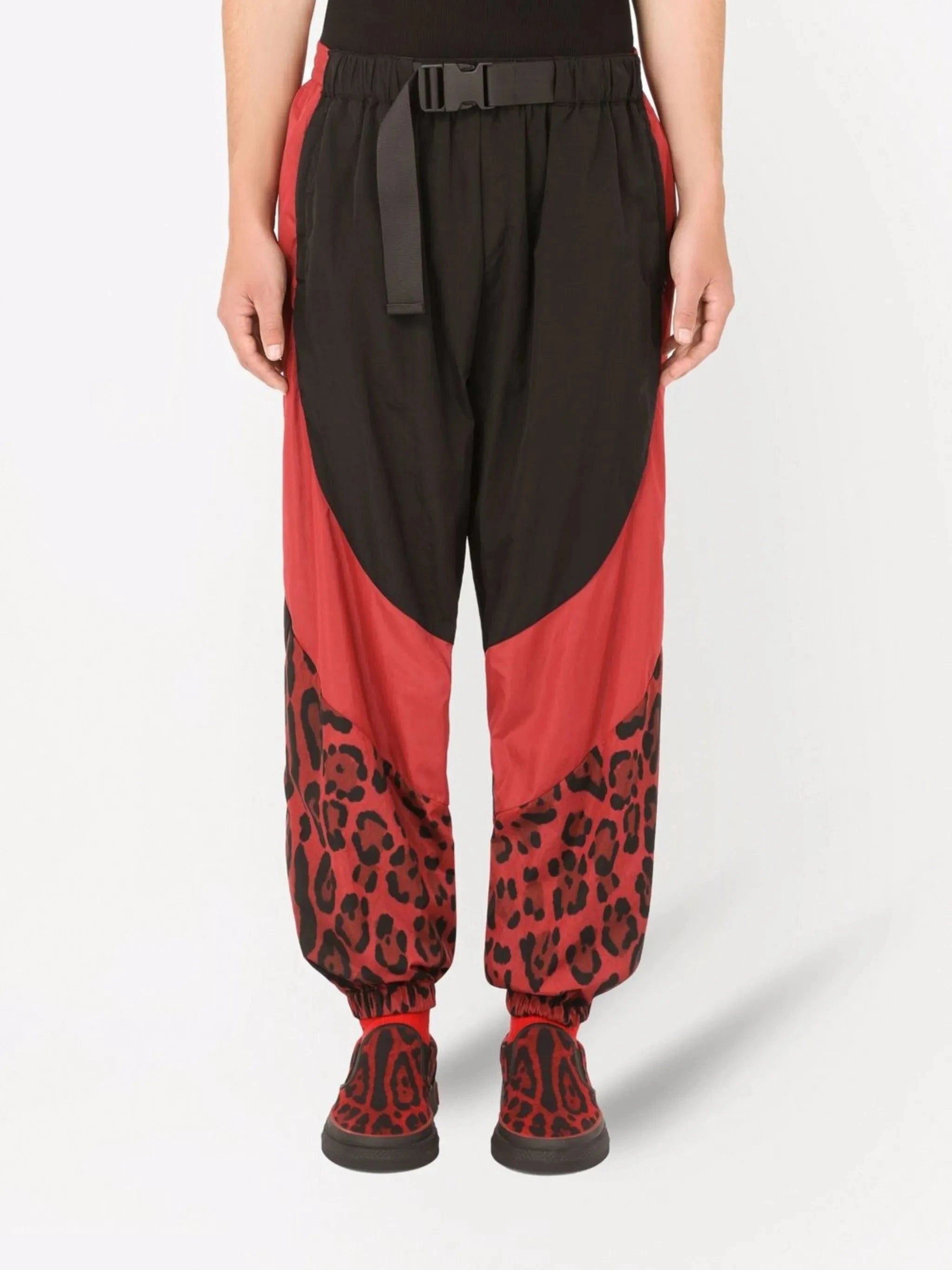 Dolce & Gabbana Panelled Leopard-Print Track Pants