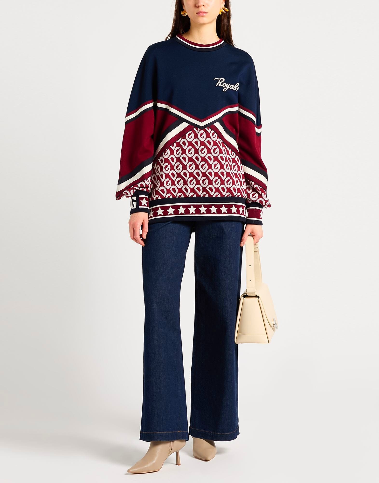 Dolce & Gabbana Sweatshirt mit Paneelen und 'Royals'-Patch - alternate view