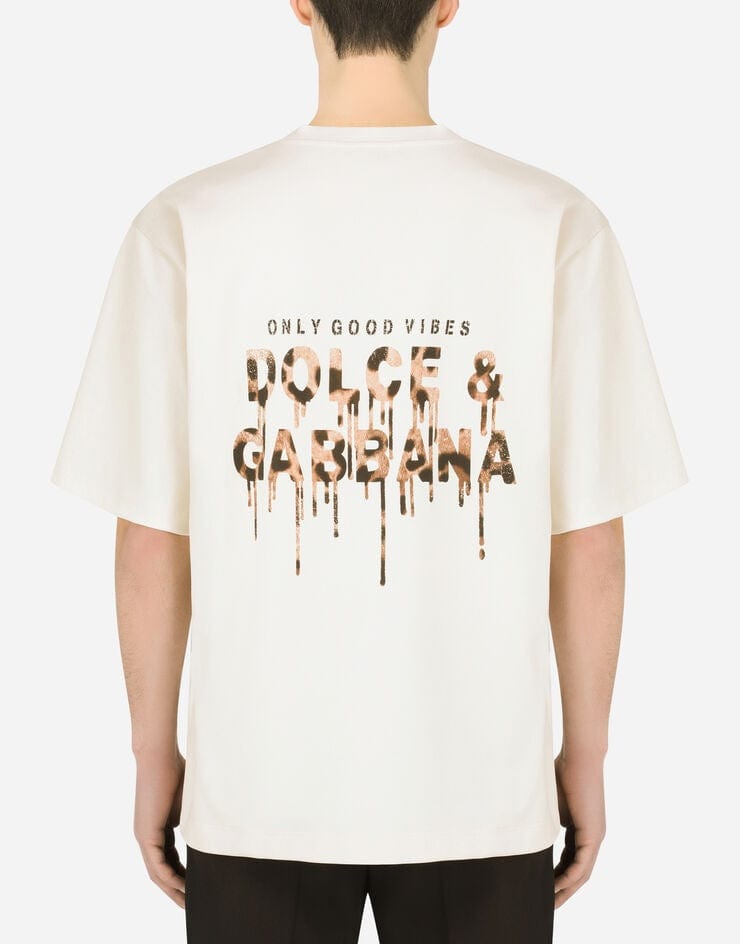 Dolce & Gabbana Patch Embellishment Printed Cotton T-Shirt