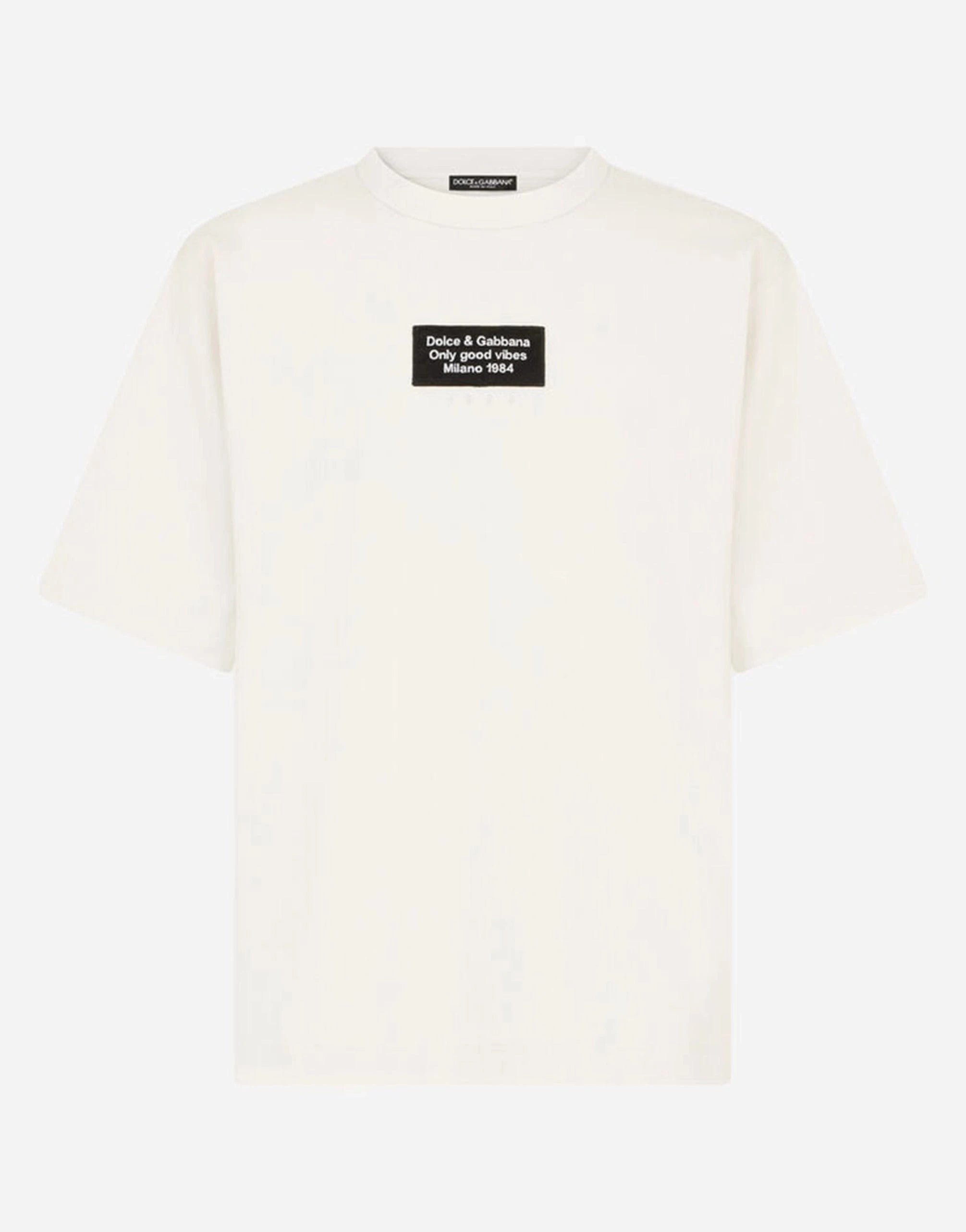 Dolce & Gabbana Patch Embellishment Printed Cotton T-Shirt