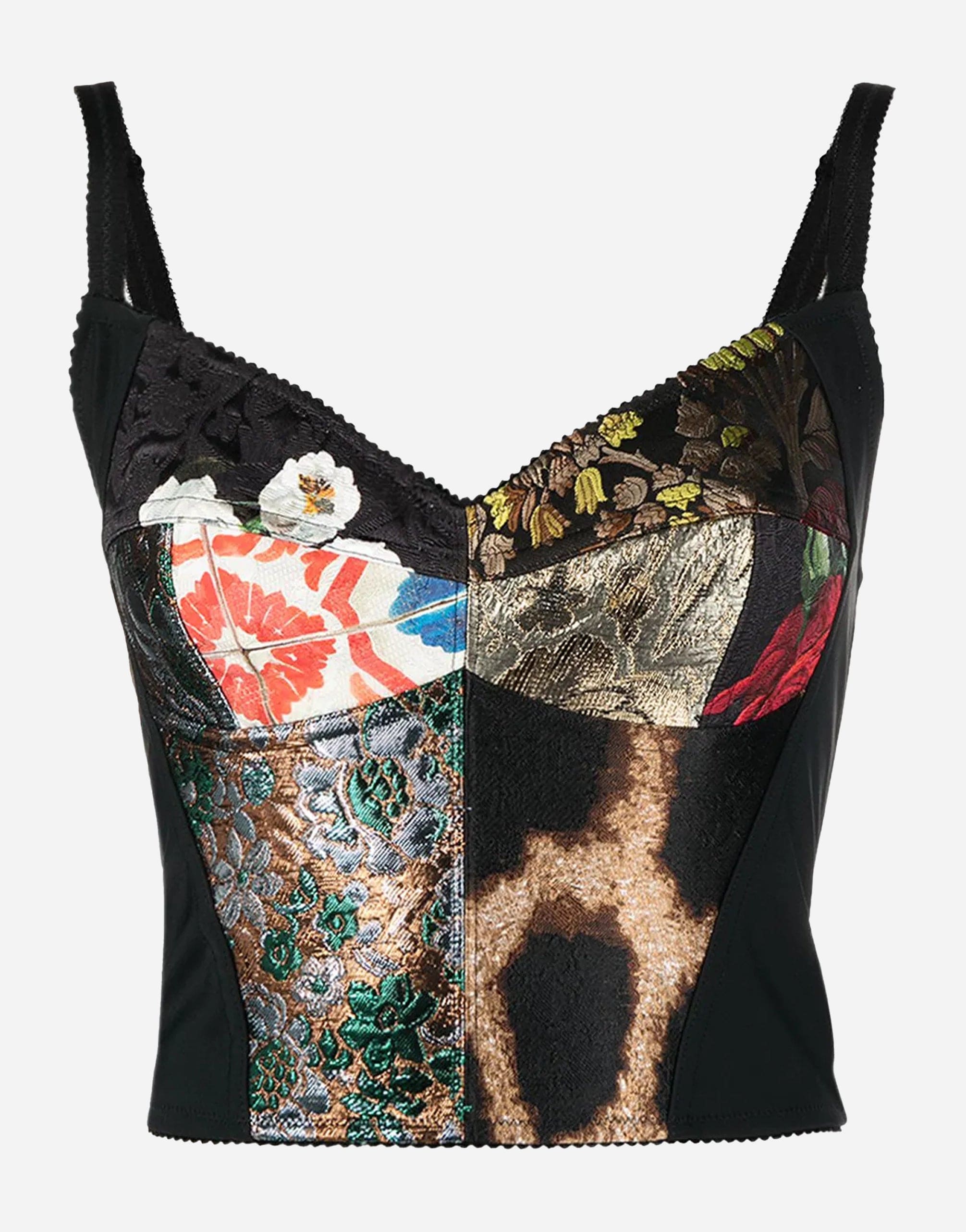 Dolce & Gabbana Patchwork Bustier Top