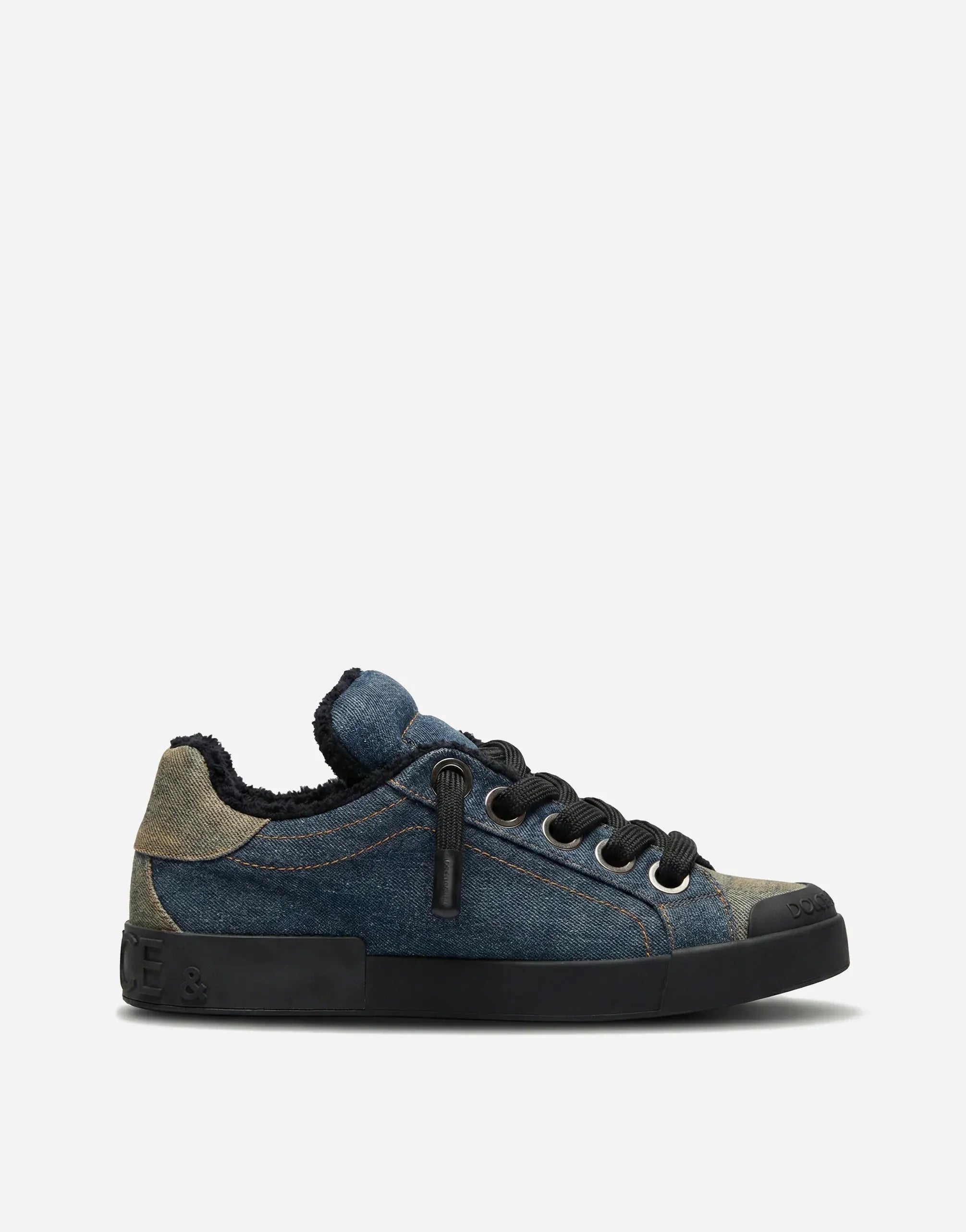 Dolce & Gabbana Patchwork Denim Low-Top Sneakers