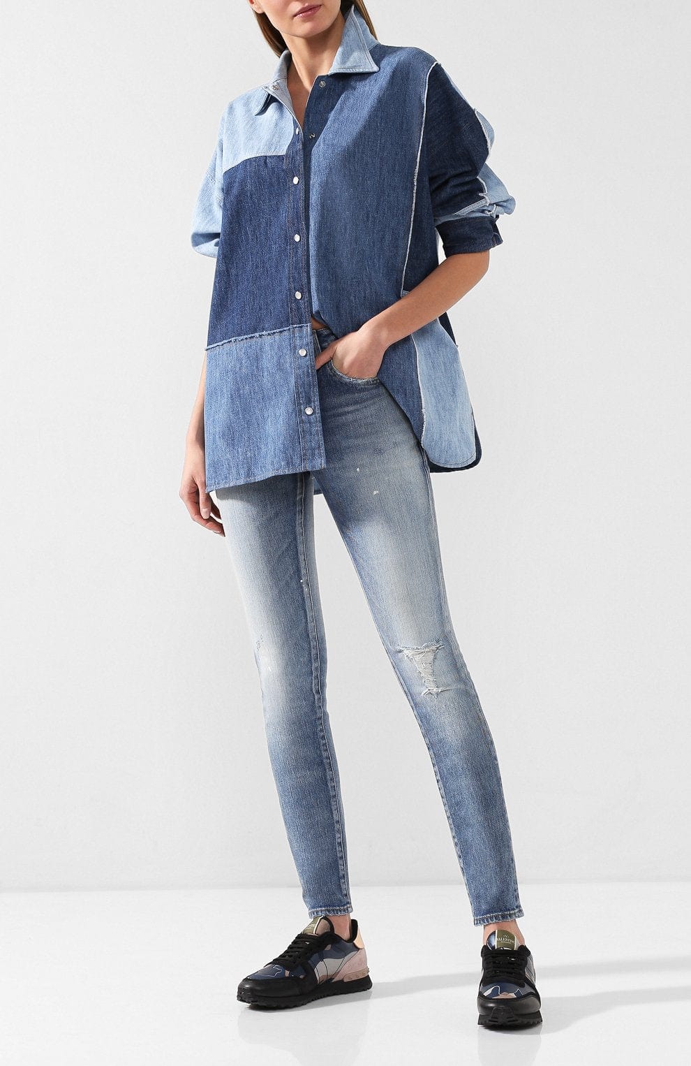 Dolce & Gabbana Patchwork Denim Shirt