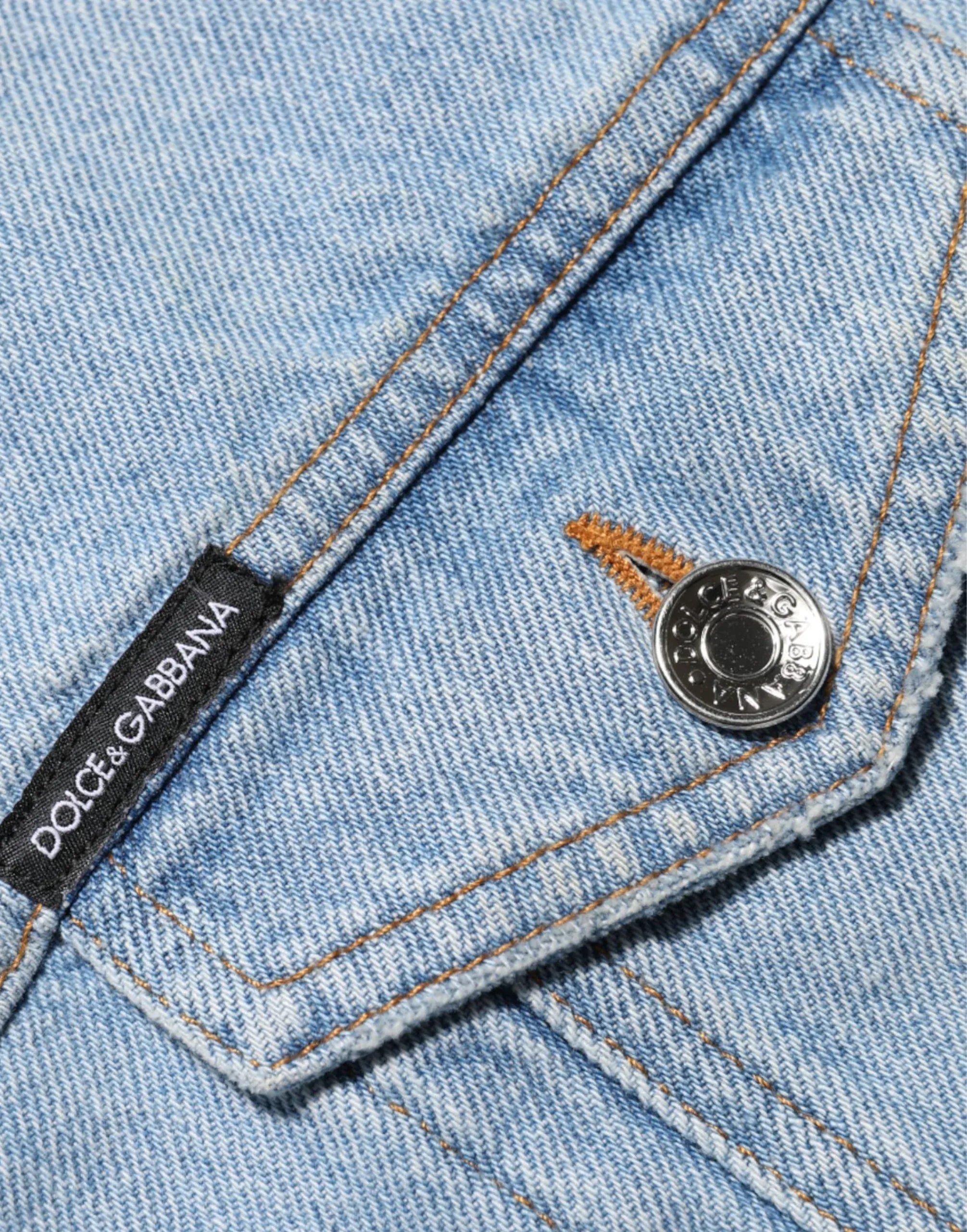 Dolce & Gabbana Patchwork Denim Sleeveless Mini Dress