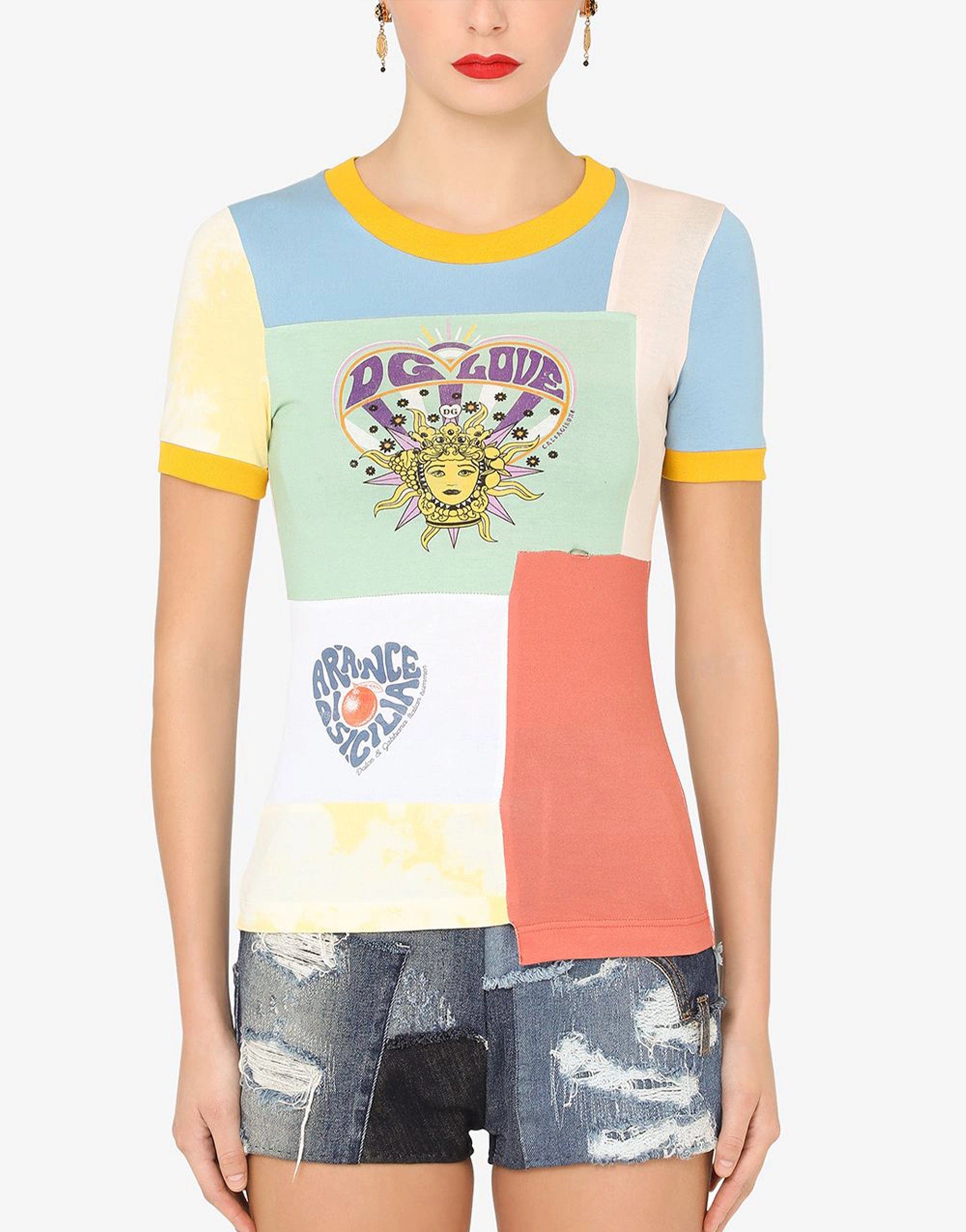 Dolce & Gabbana Patchwork Mixed Print T-Shirt
