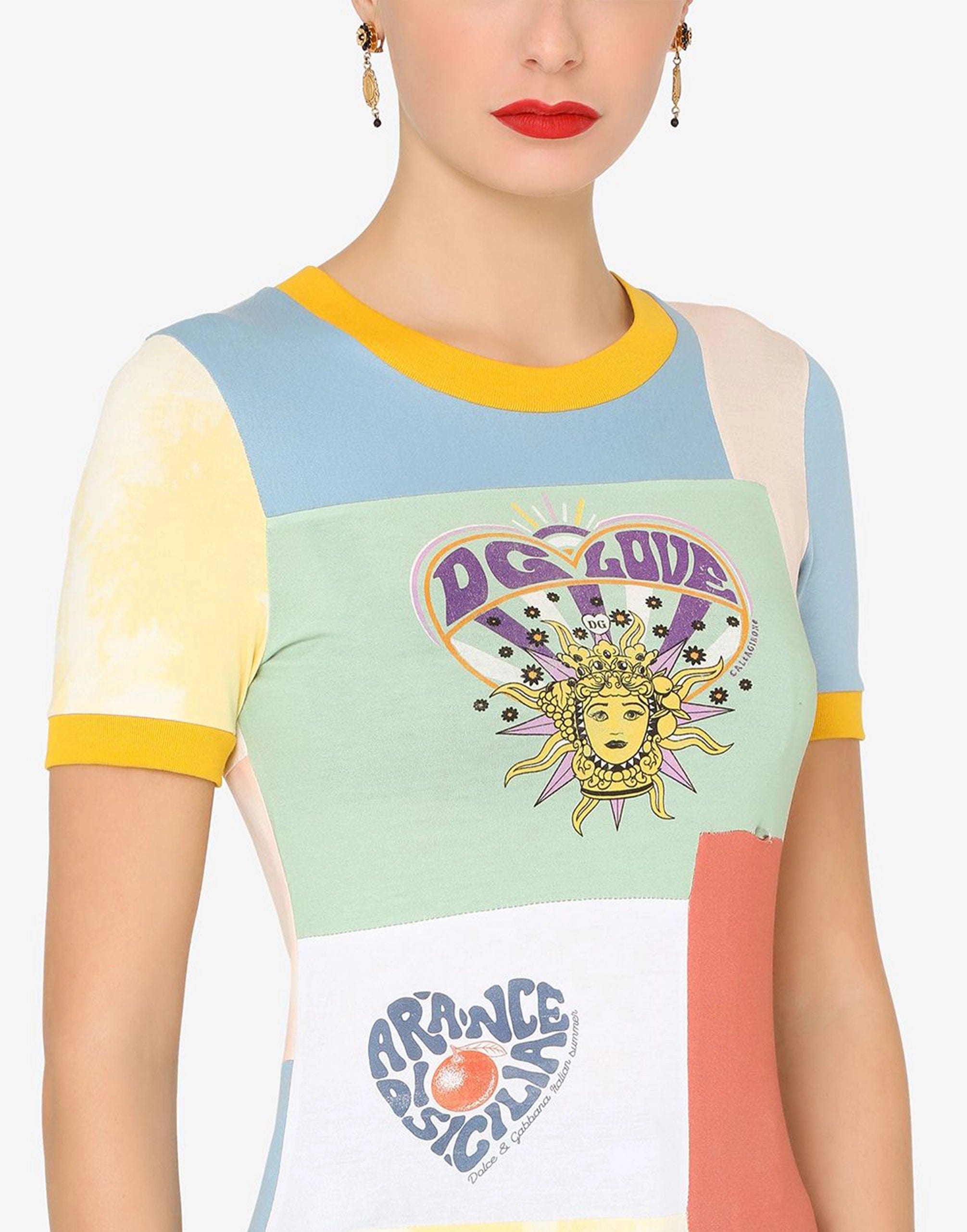 Dolce & Gabbana Patchwork Mixed Print T-Shirt