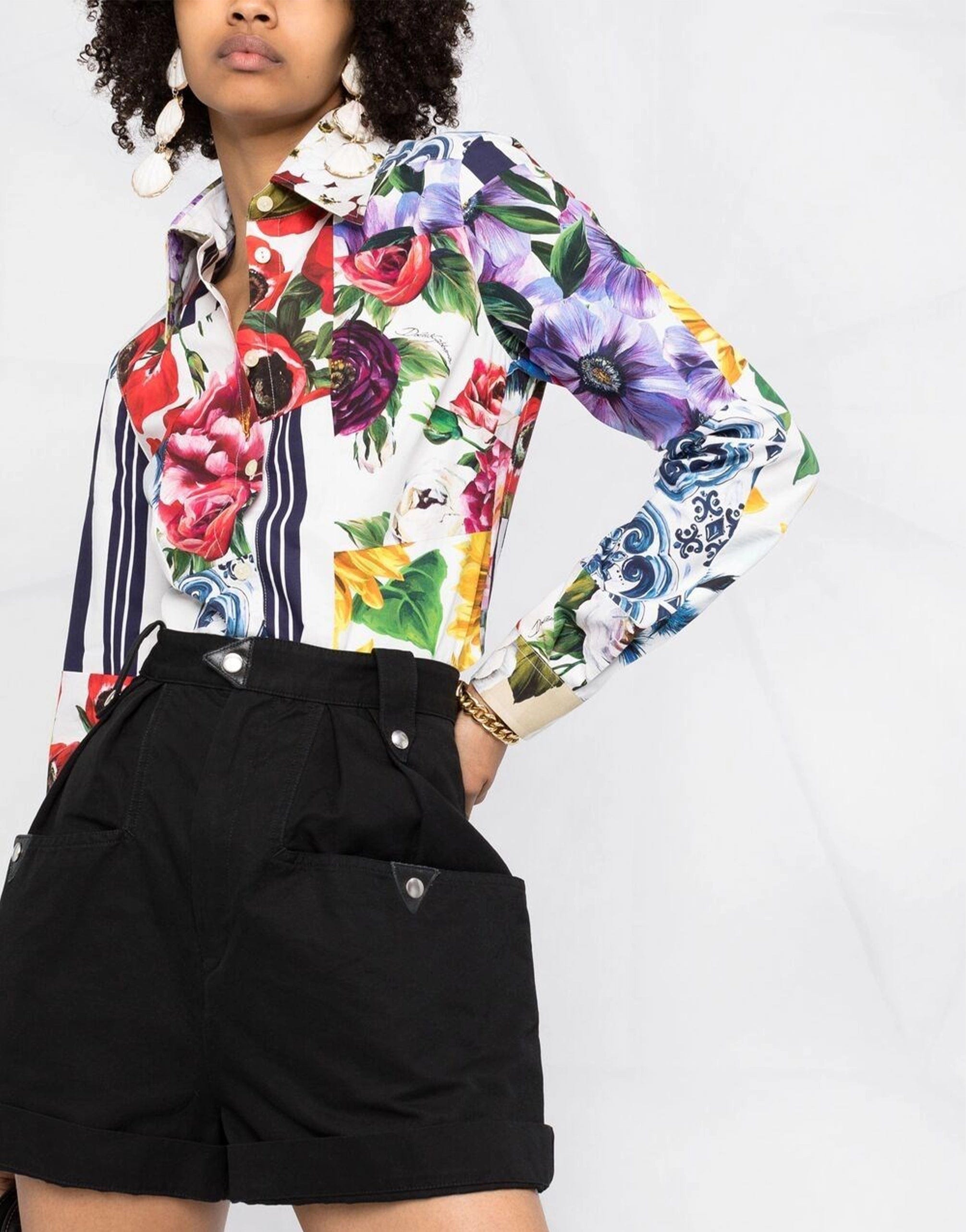 Dolce & Gabbana Patchwork Print Multicolor Shirt