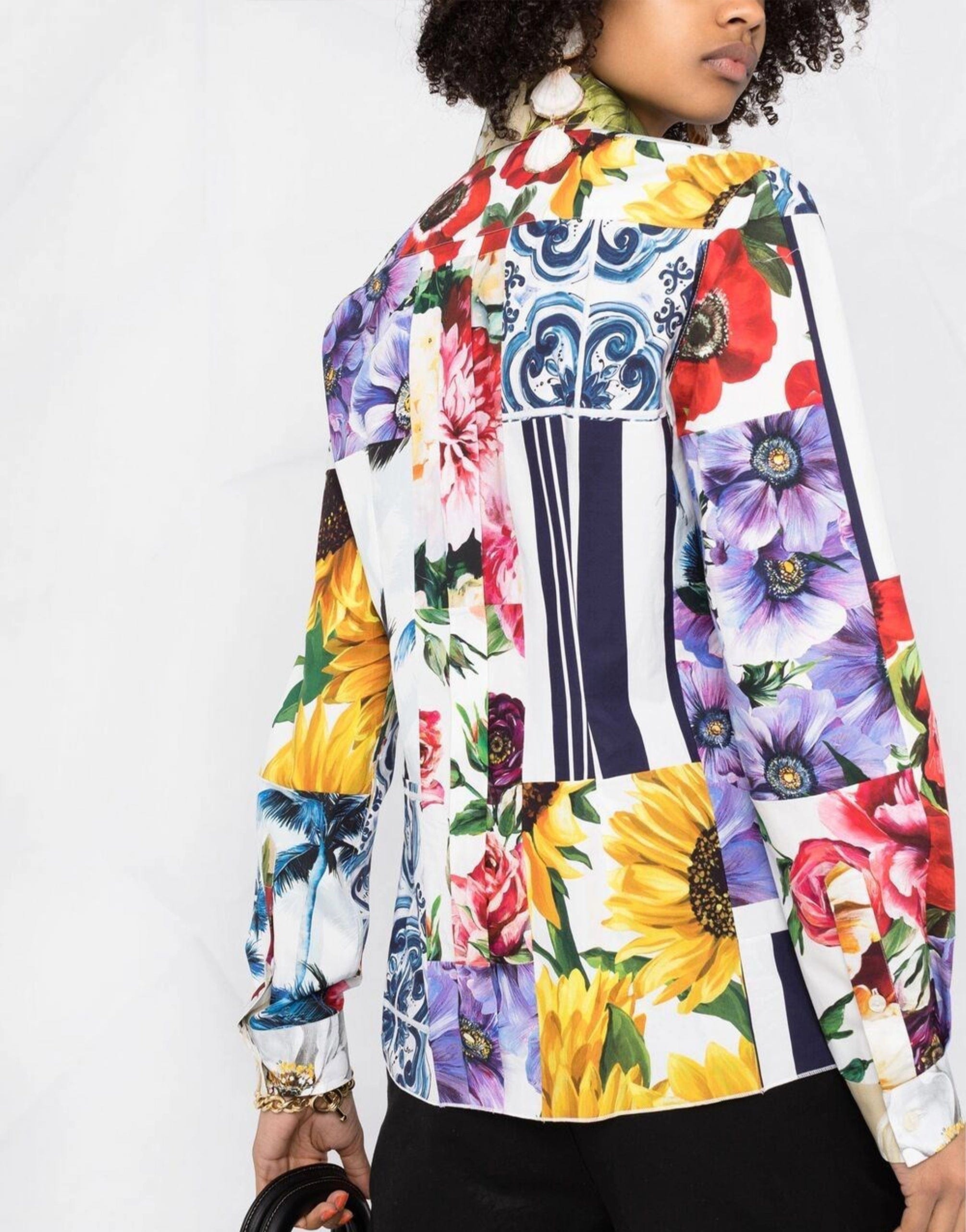 Dolce & Gabbana Patchwork Print Multicolor Shirt