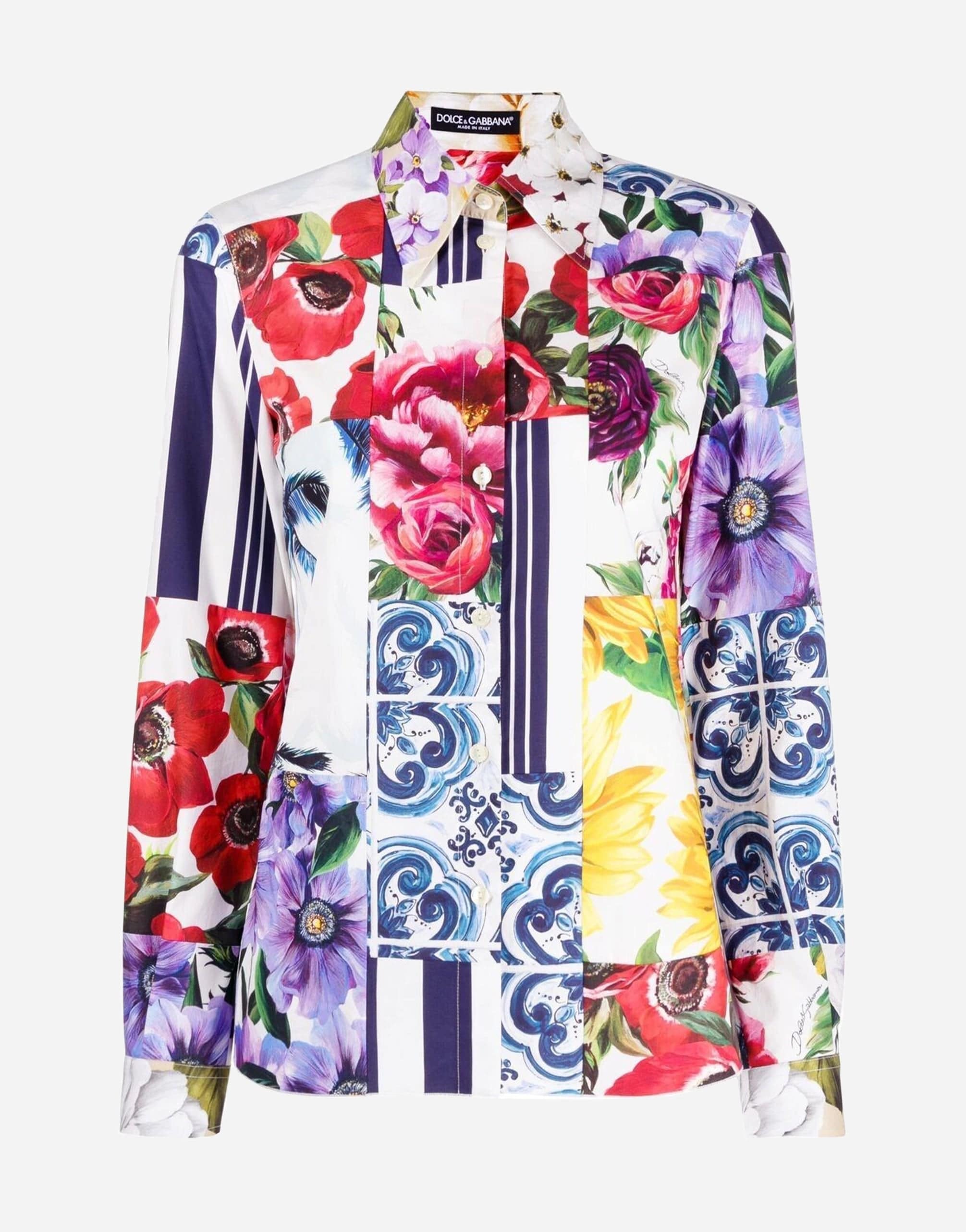 Dolce & Gabbana Patchwork Print Multicolor Shirt