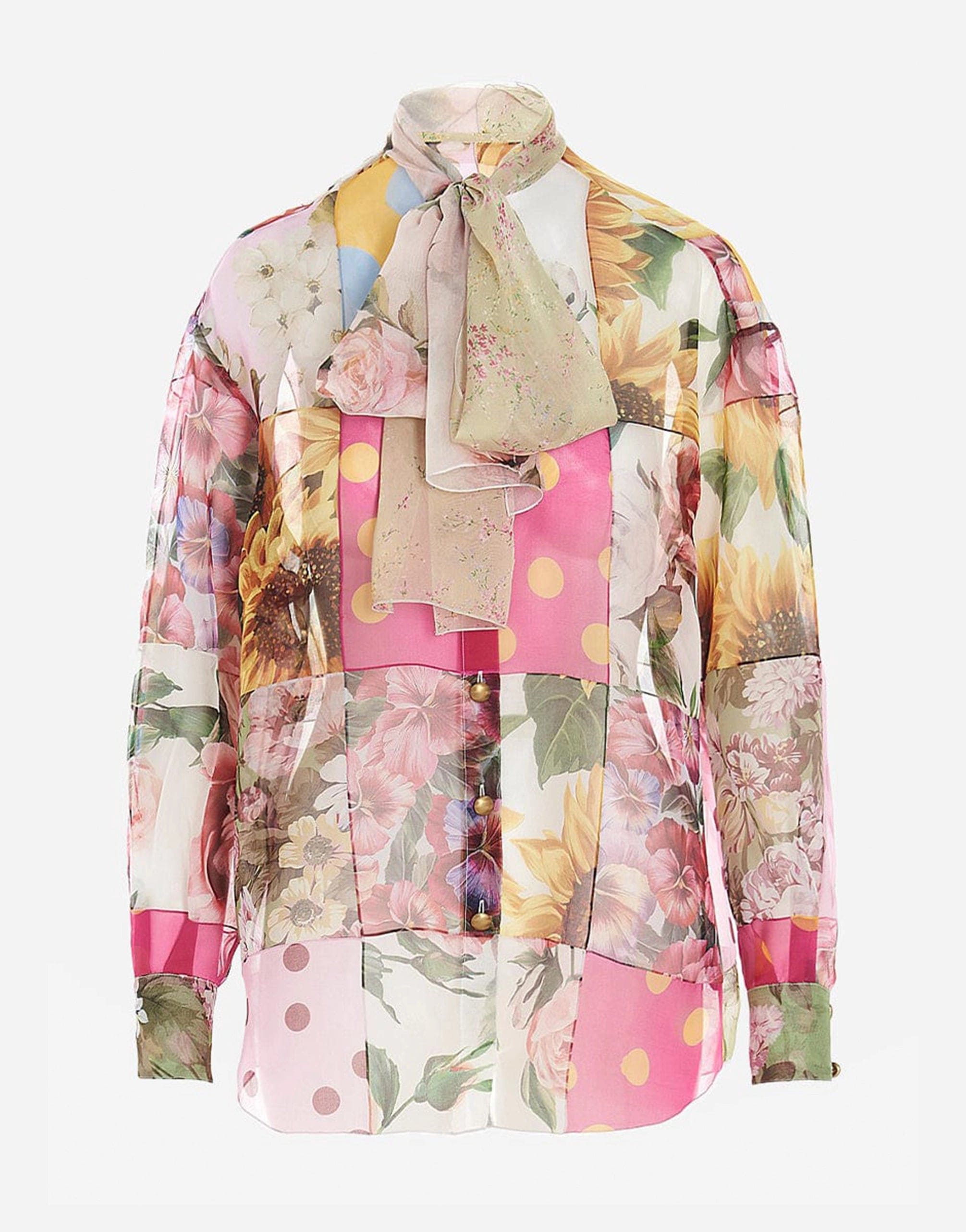 Dolce & Gabbana Patchwork Silk Blouse