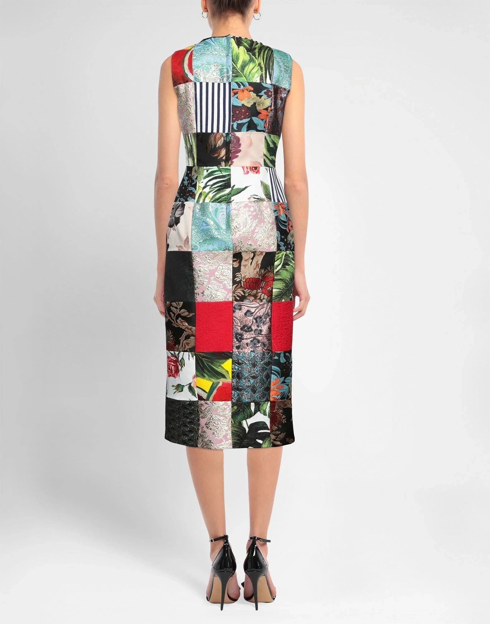 Dolce & Gabbana Patchwork Sleeveless Midi Dress