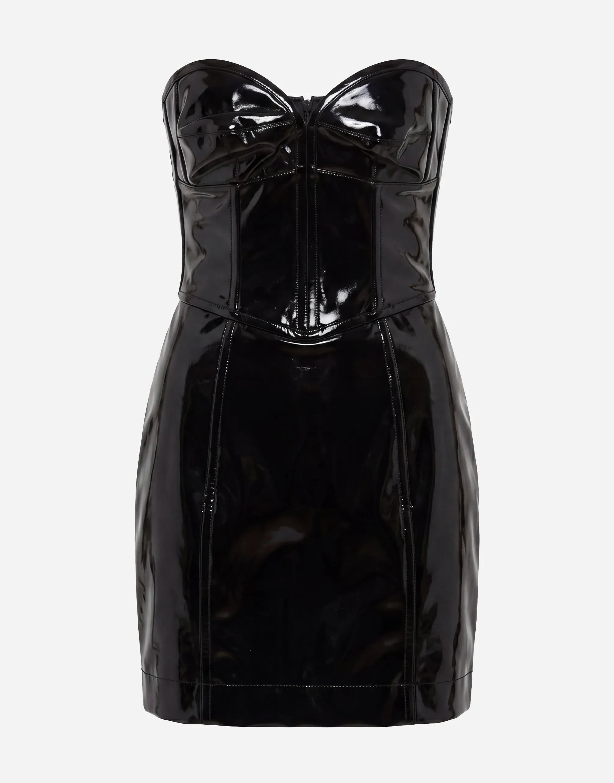 Dolce & Gabbana Dolce & Gabbana Patent Effect Strapless Mini Dress