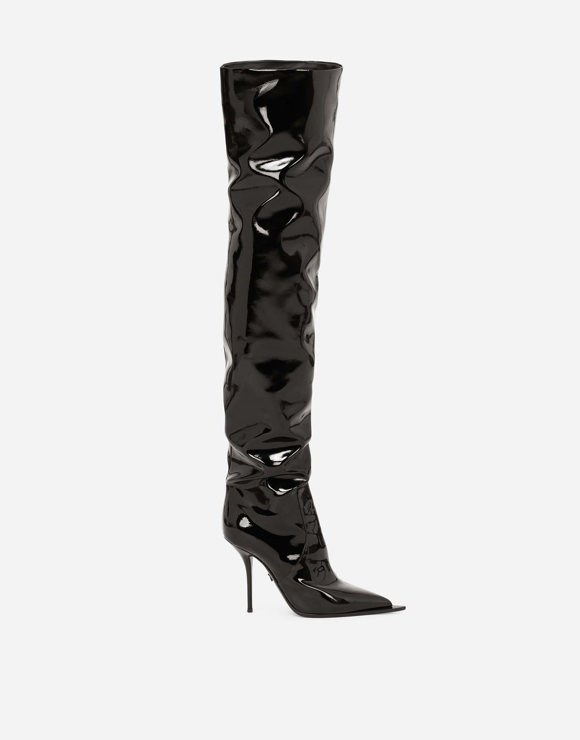 Dolce & Gabbana Patent Leather Thigh-High Boots