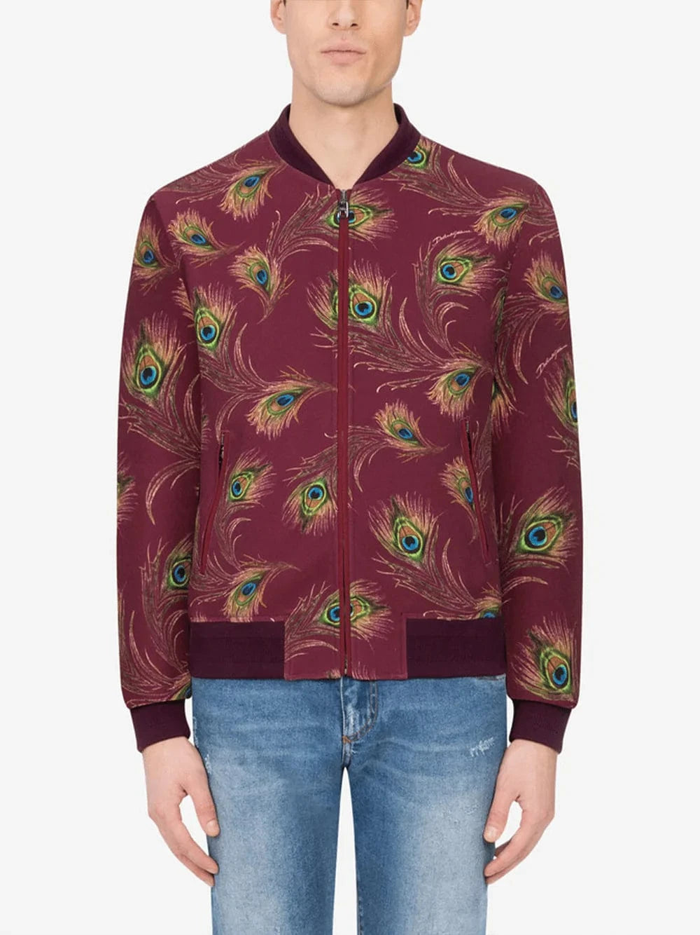 Dolce & Gabbana Peacock Feather Print Jacket