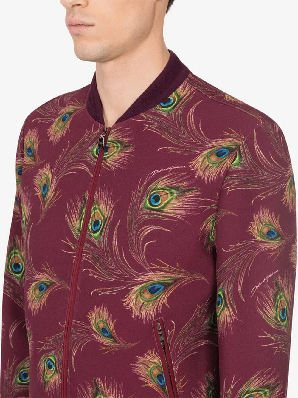 Dolce & Gabbana Peacock Feather Print Jacket