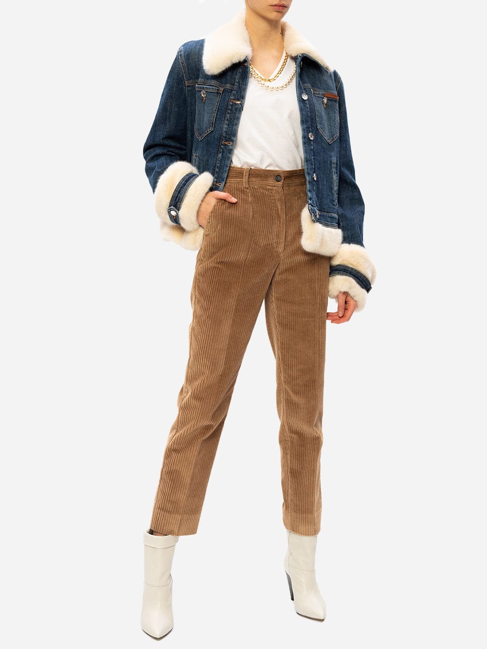 Dolce & Gabbana Pearl Necklace T-Shirt