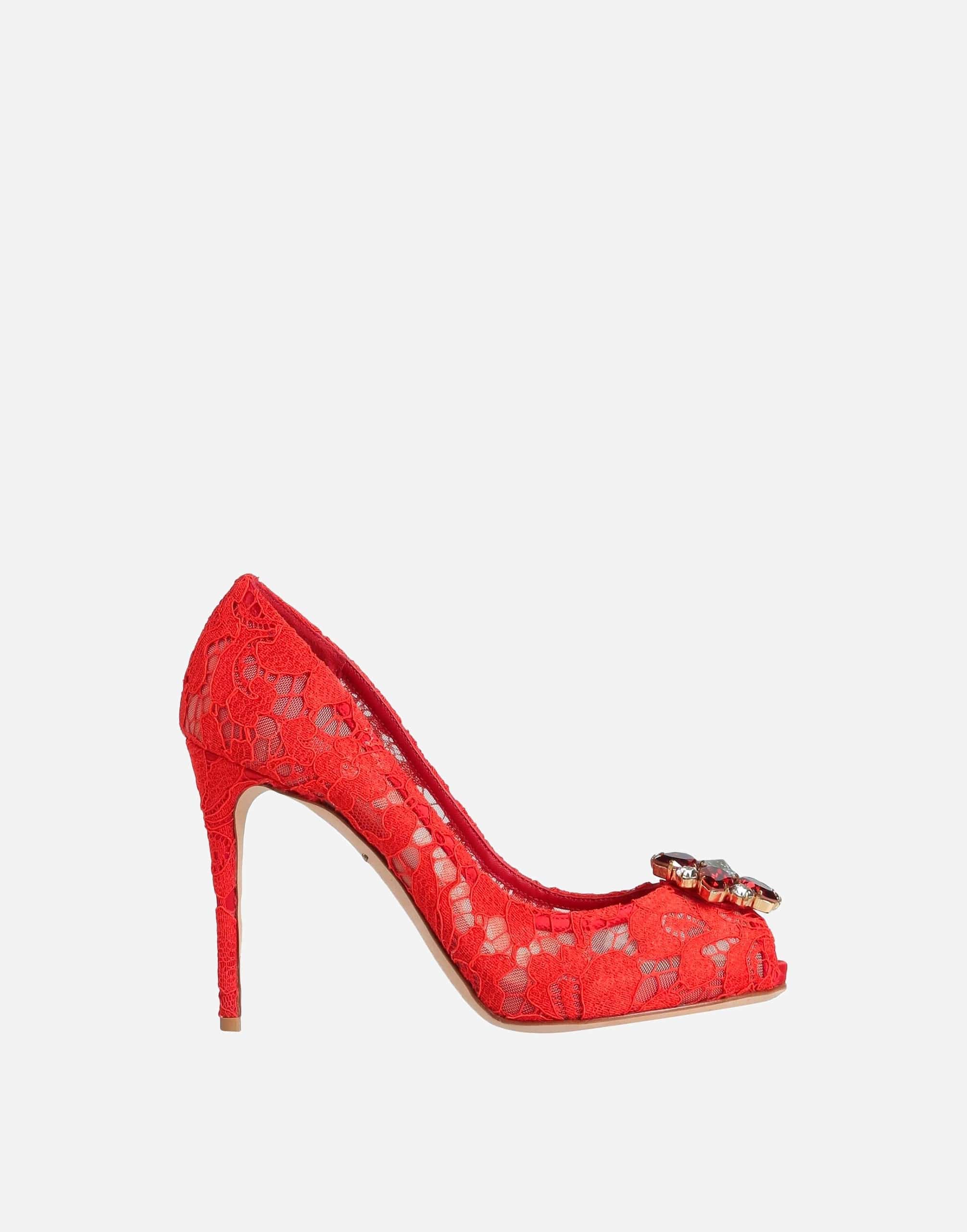 Dolce & Gabbana Peep Toe Taormina Lace Pumps | Sendegaro