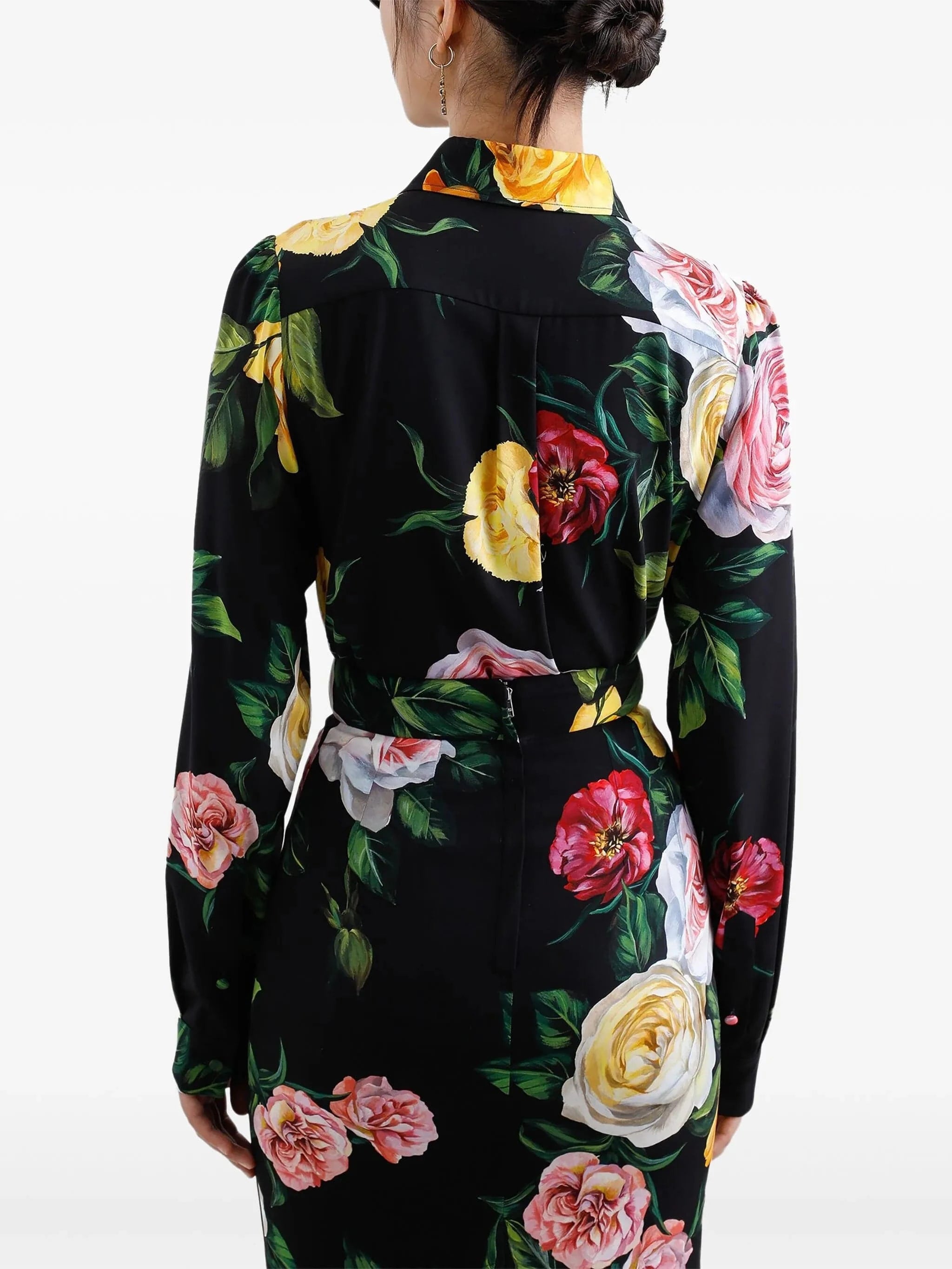 Dolce & Gabbana Peony And Rose-Print Silk Shirt