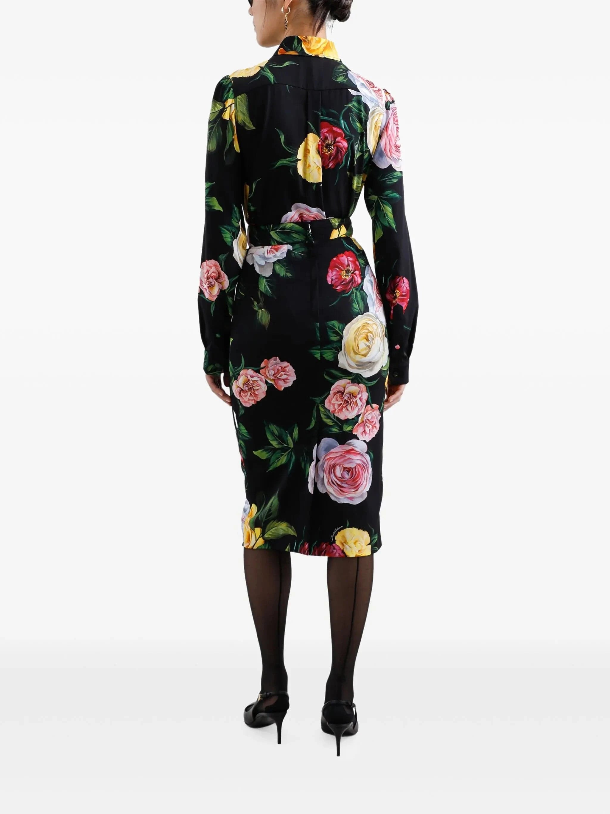 Dolce & Gabbana Peony And Rose-Print Silk Shirt