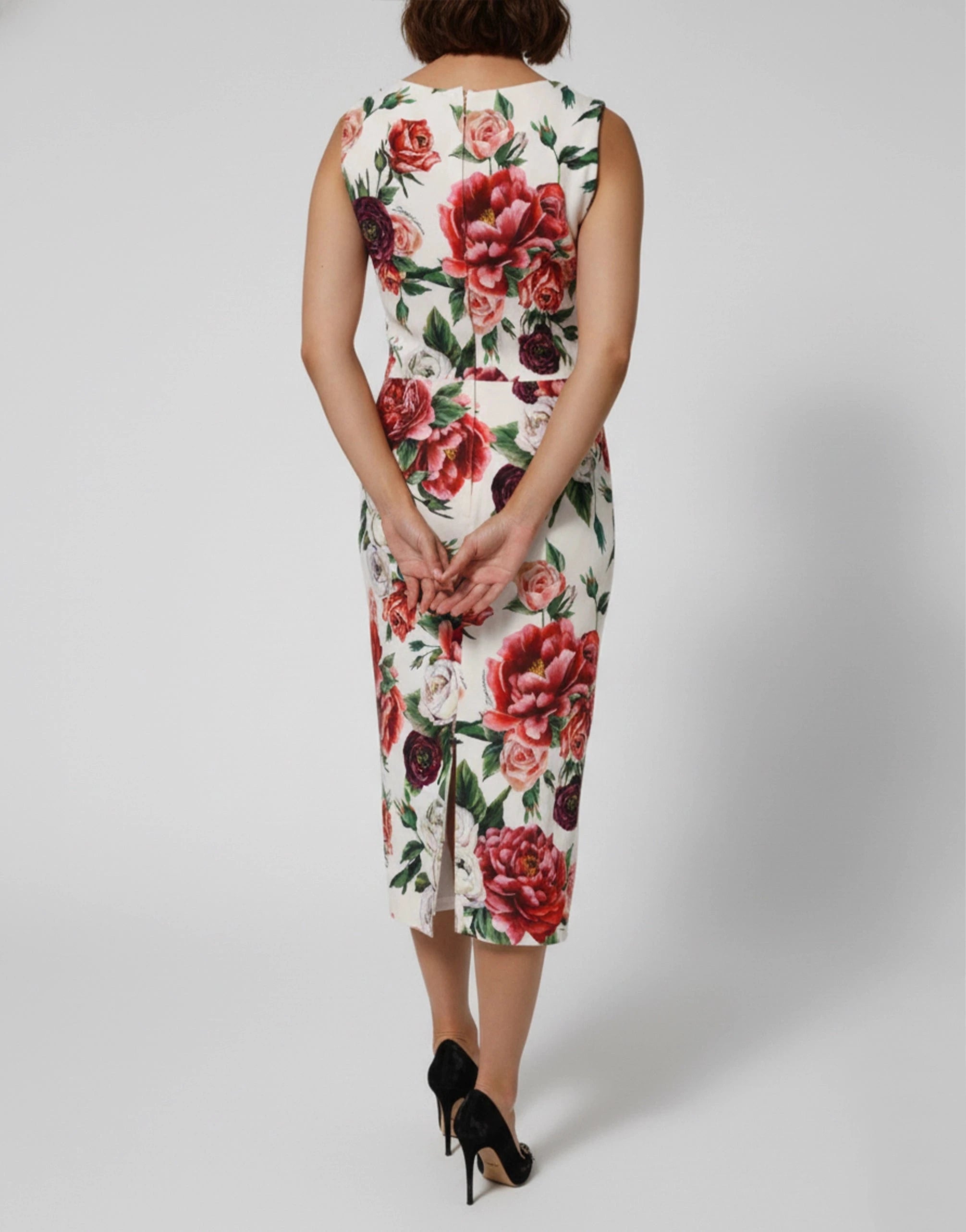 Dolce & Gabbana Peony-Print Sheath Dress