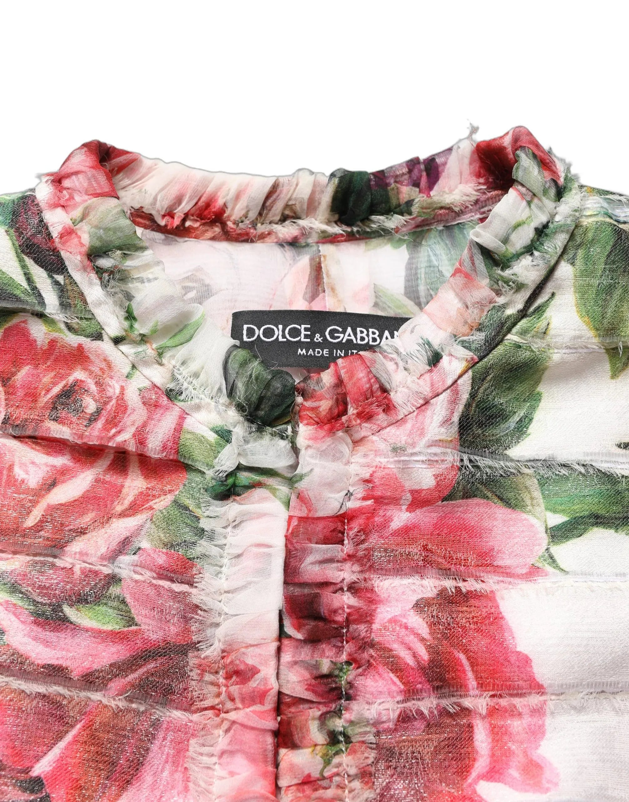 Dolce & Gabbana Peony-Print Silk Blend Jacket