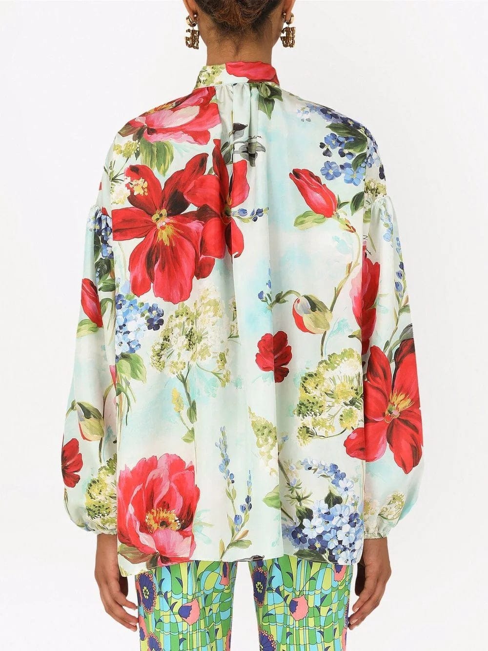 Dolce & Gabbana Pictorial Garden Print Habotai Shirt